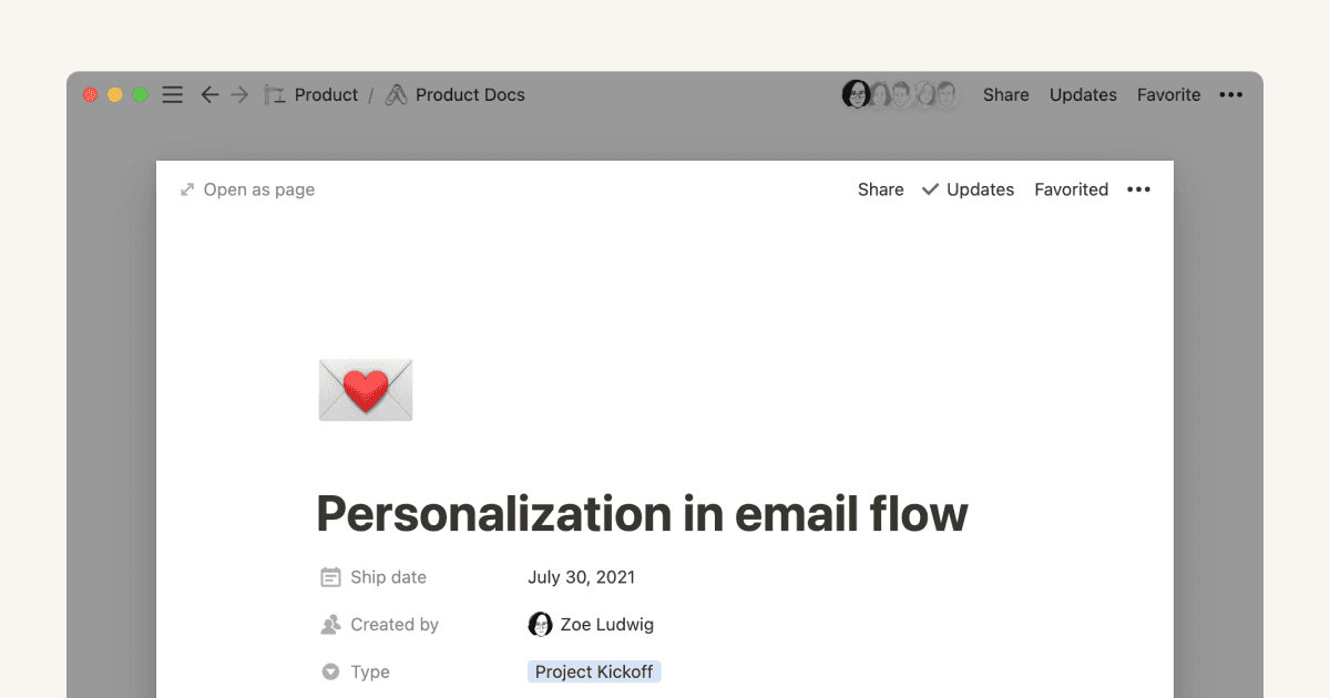 Product Spec Template by Notion | Notion Marketplace