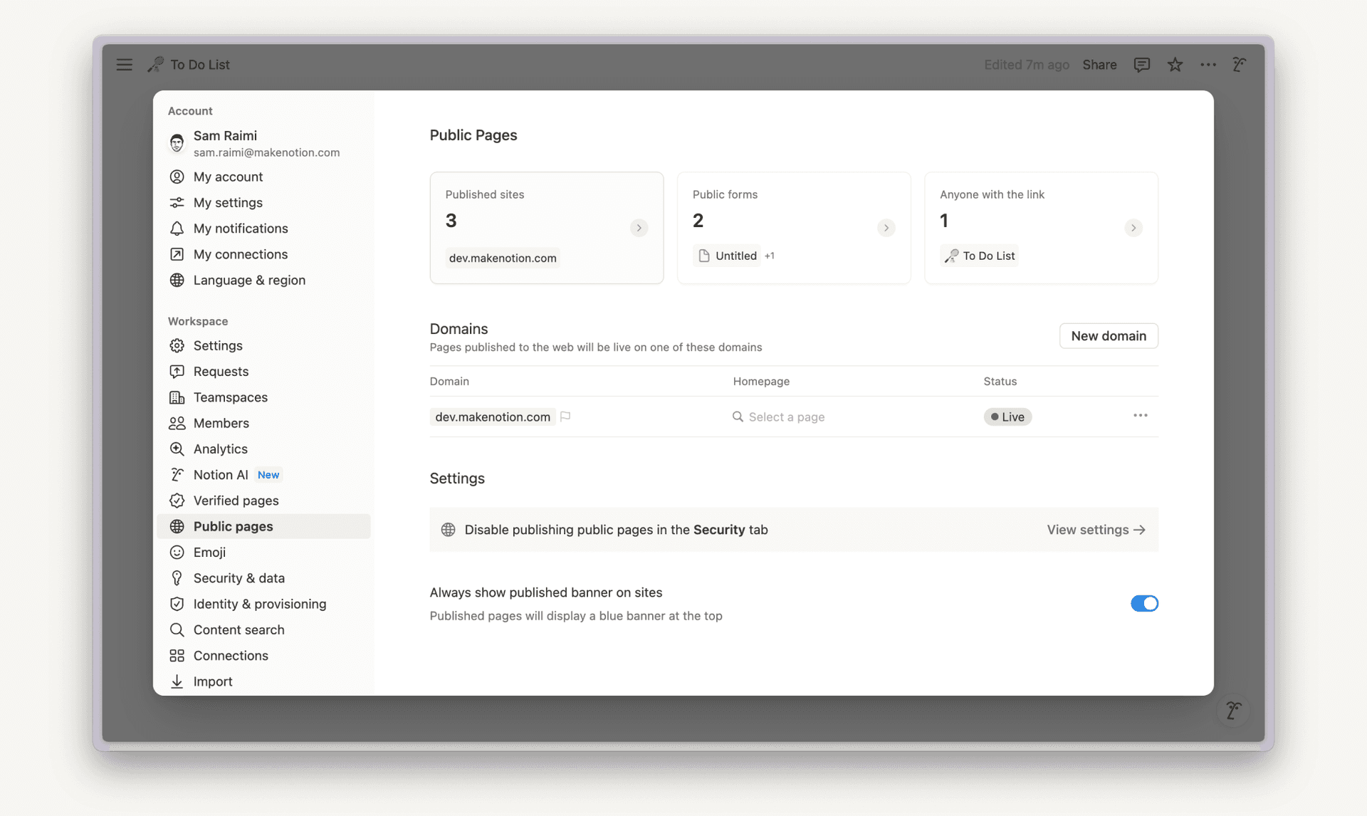 Notion Setting Manage your Notion Sites – Notion Help Center
