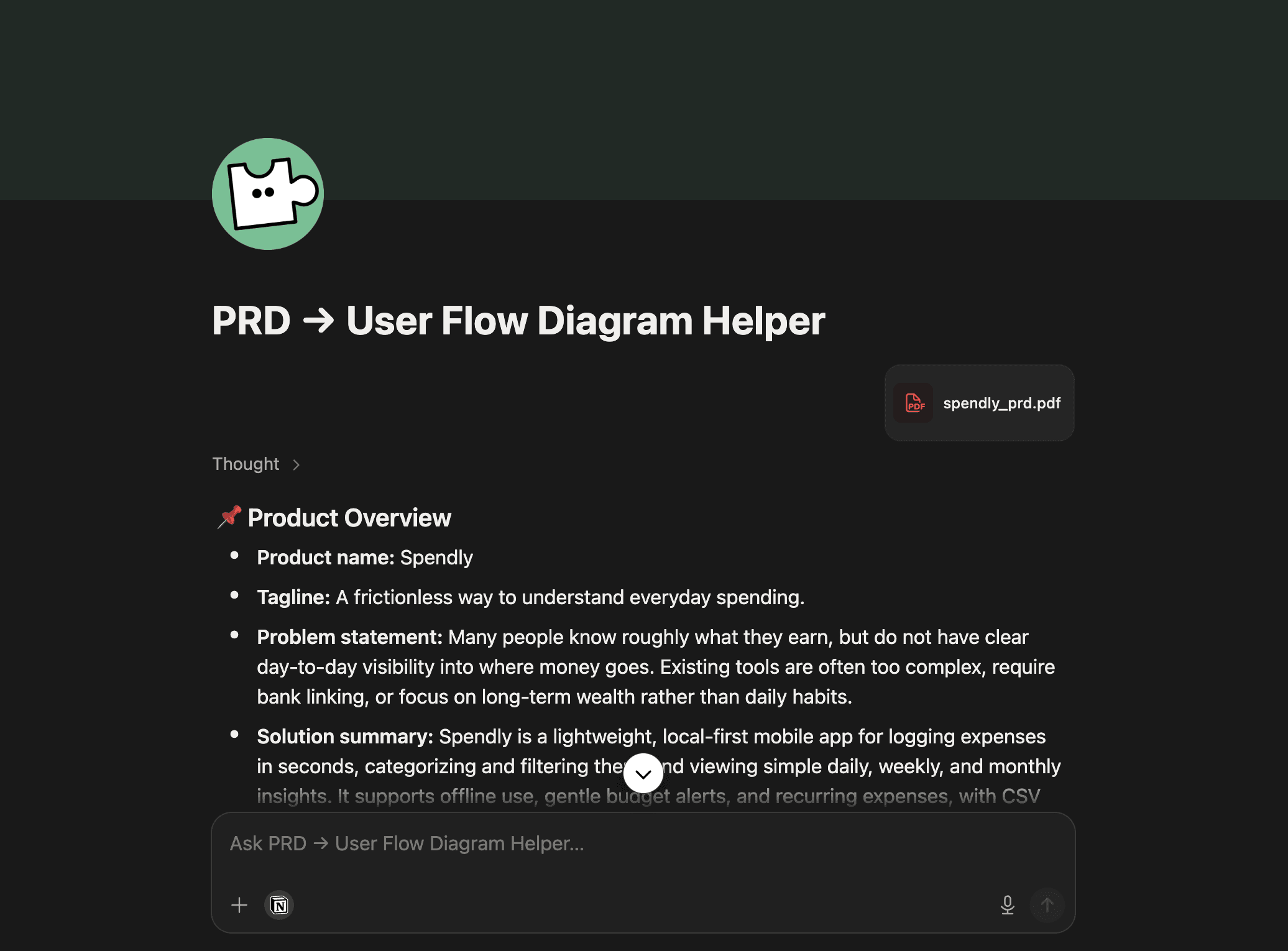 Prd Flow PRD → User Flow Diagram Helper | เอเจนต์ Notion