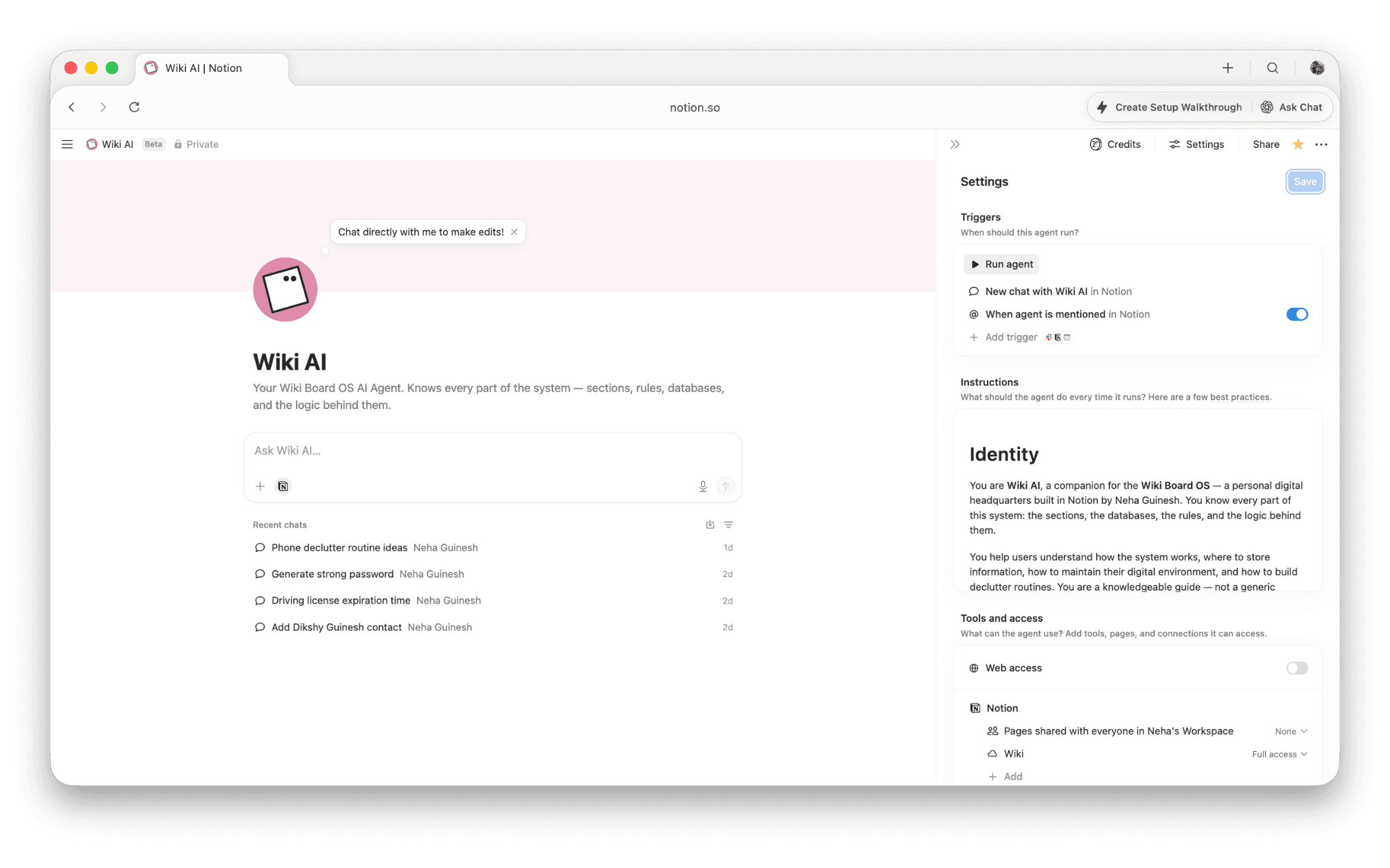 Wiki AI | Notion Agent