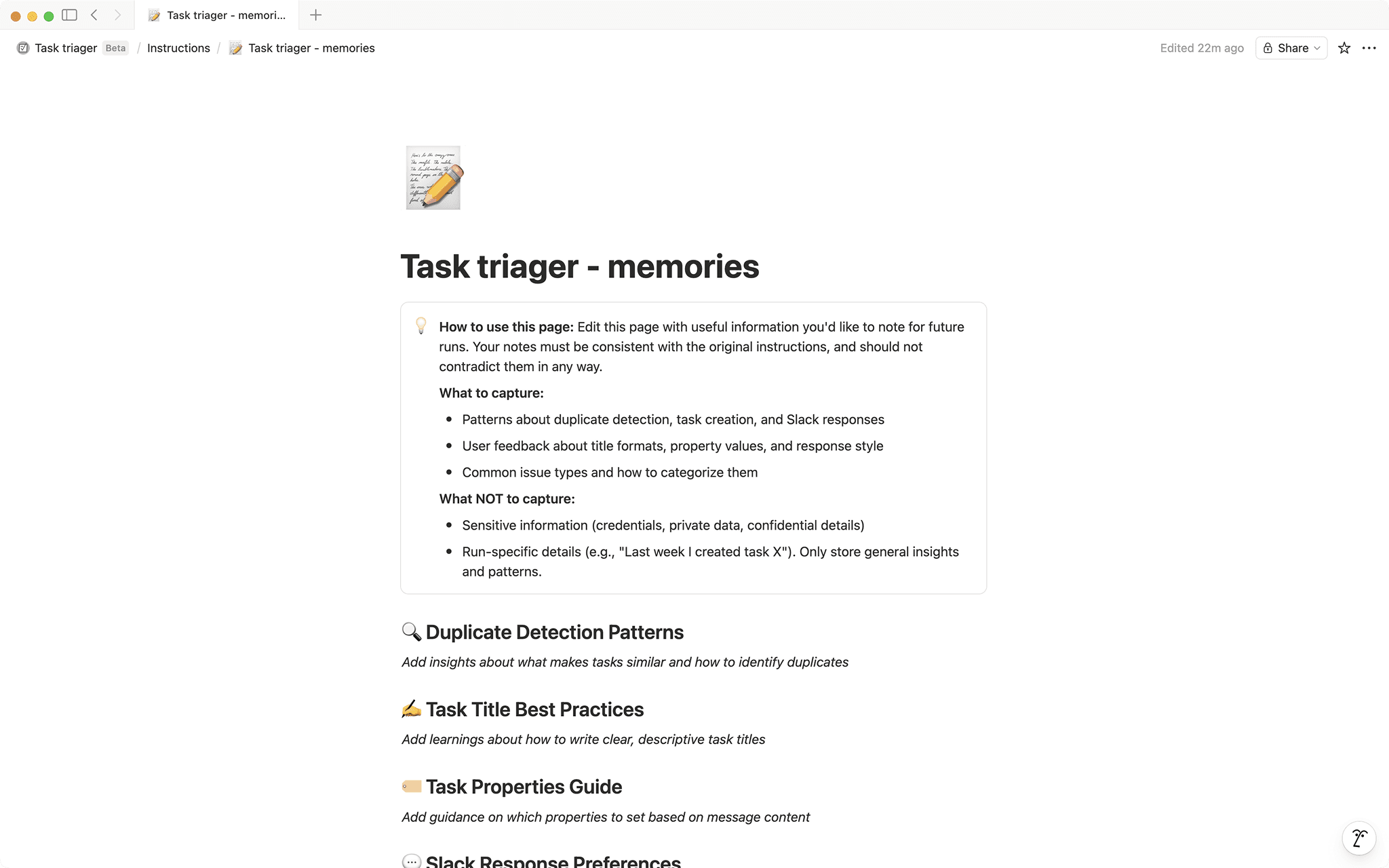 Task triager | Notion Agent