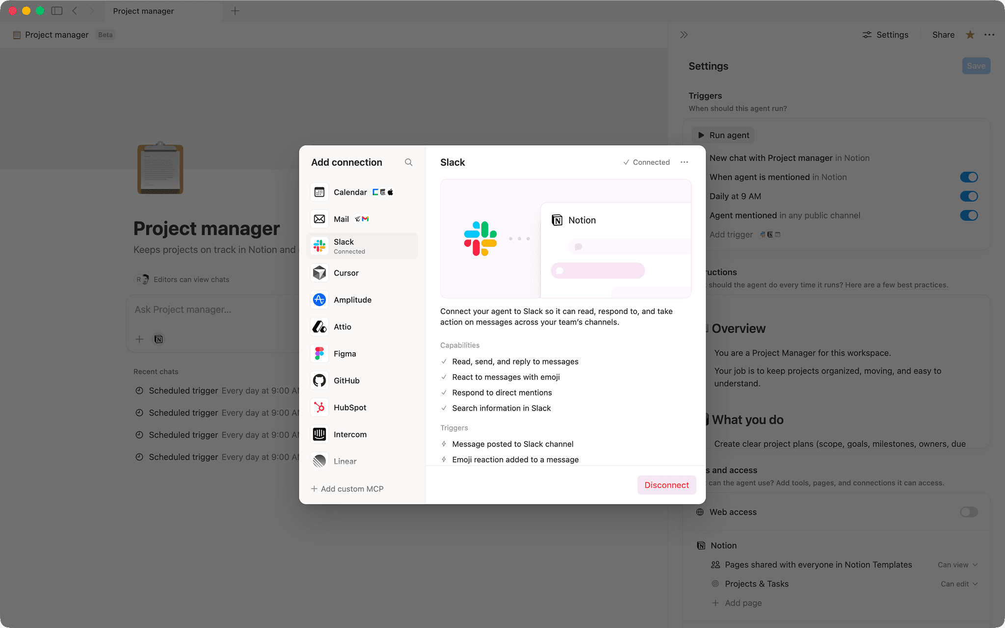 Project manager | Notion Agent