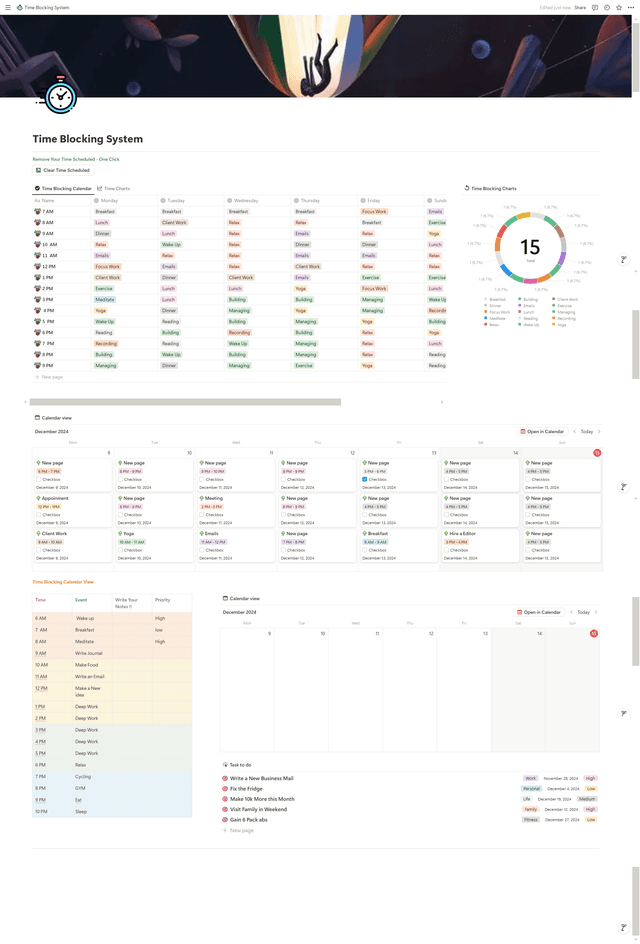 Time Blocking System Template by Hansel Systems | Notion Marketplace