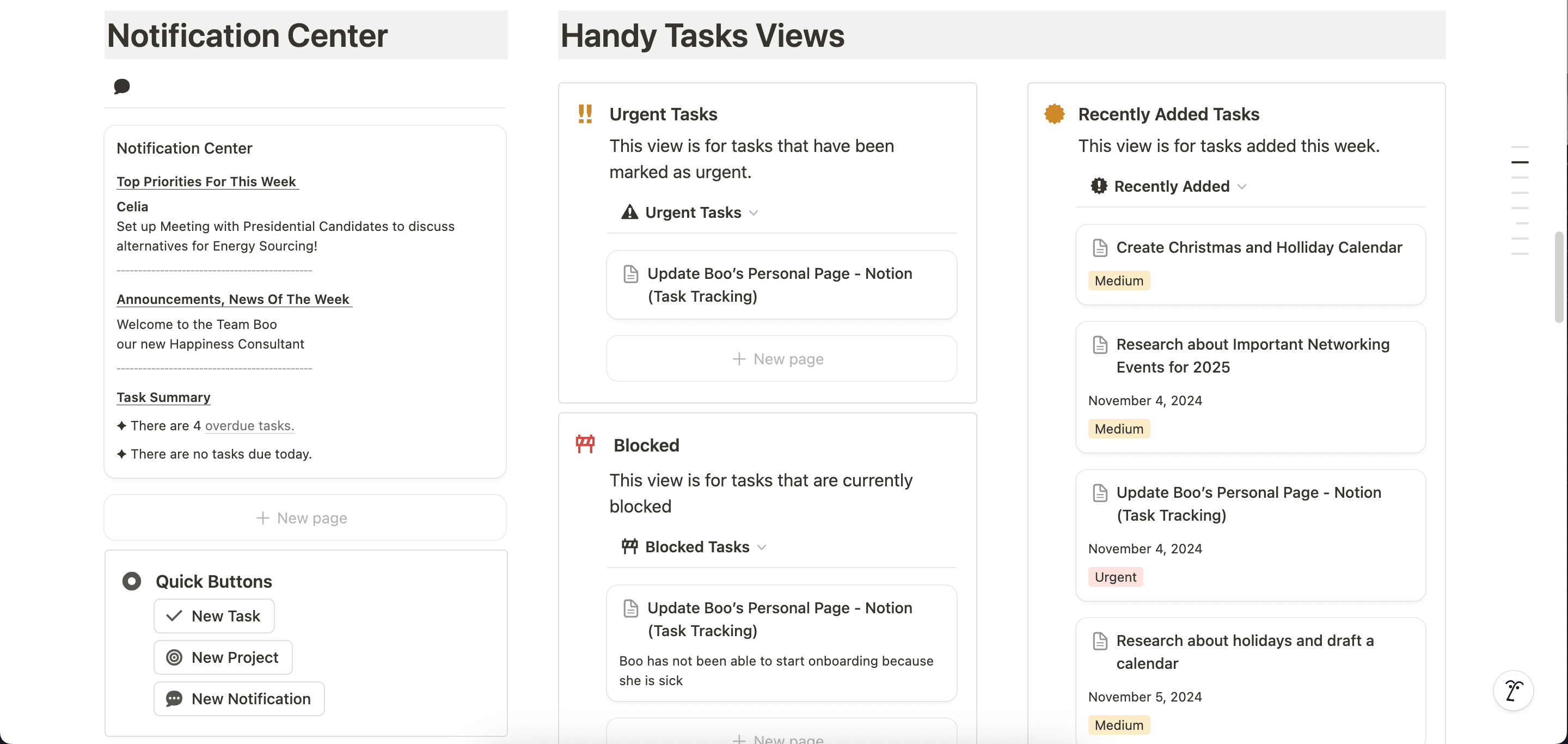 Task Manager Project For College Project & Tasks Management System Template | Notion Marketplace