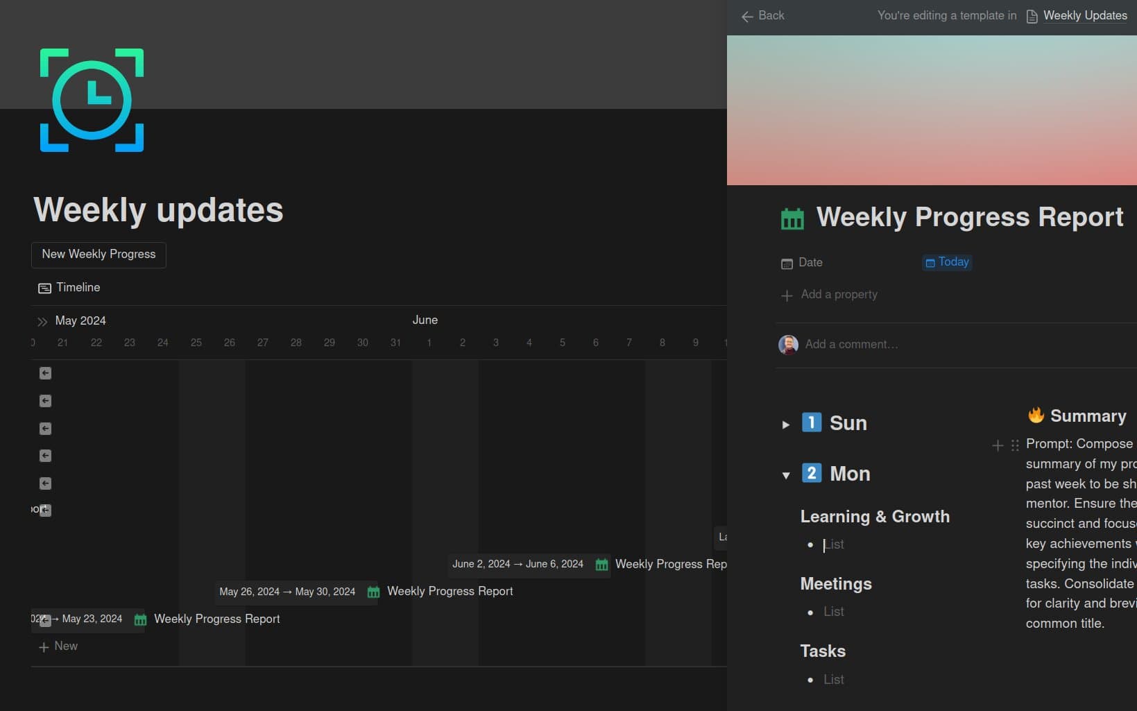 Weekly updates Template | Notion Marketplace