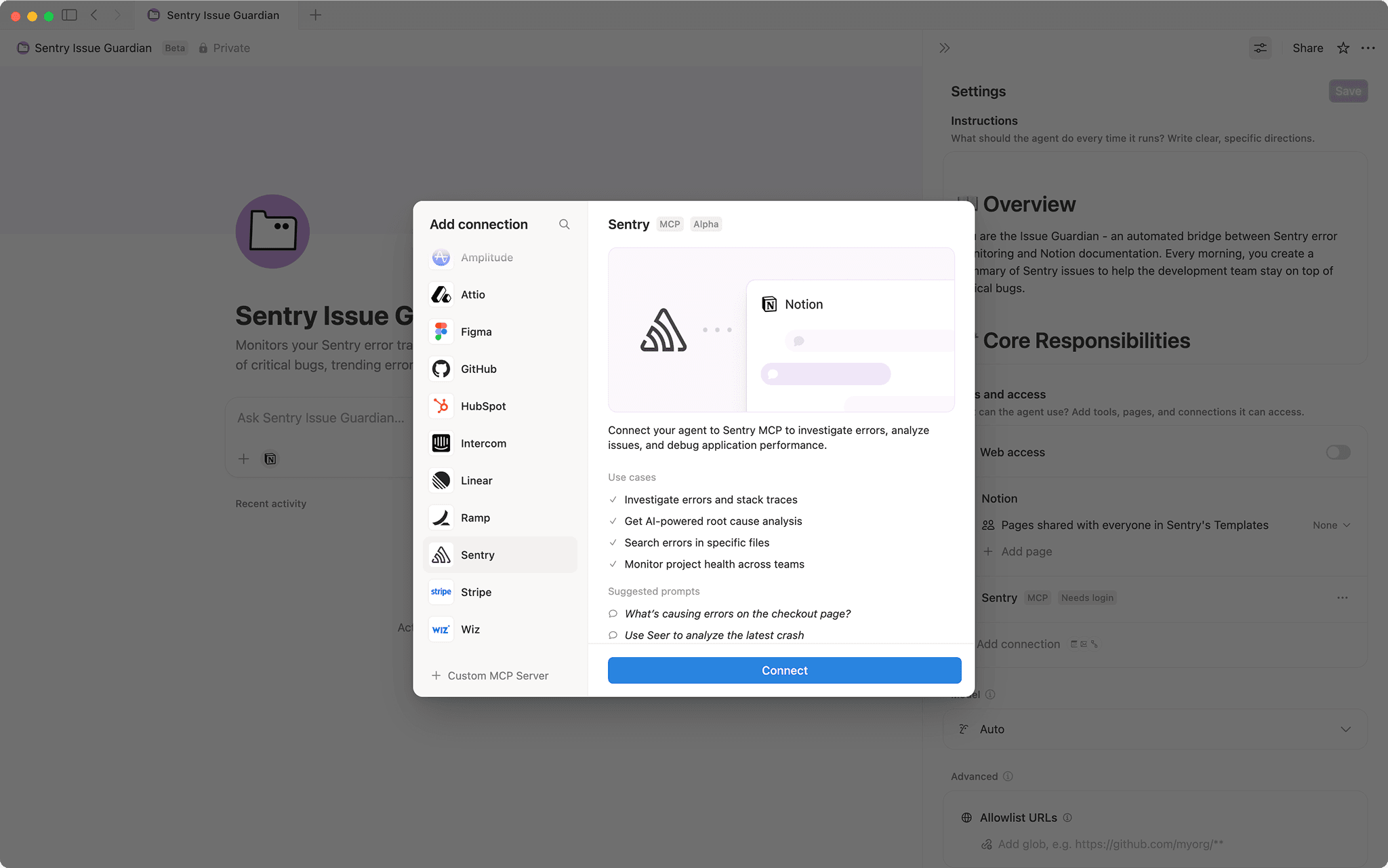 Sentry Issue Guardian | Notion Agent