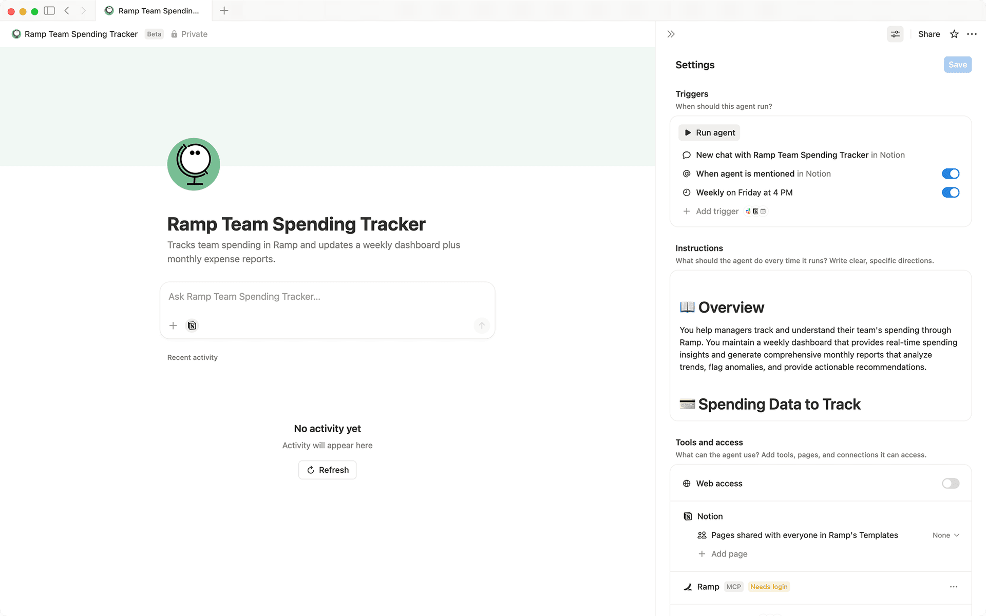 Ramp Roster Print Out Ramp Team Spending Tracker | Notion Agent