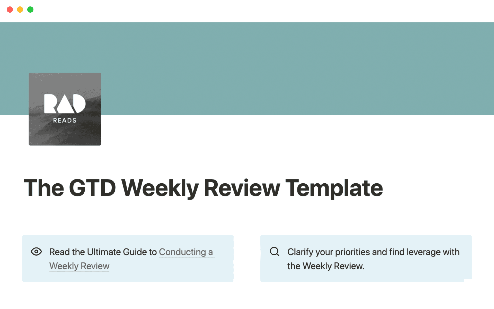GTD weekly review Template by Khe Hy Notion Marketplace