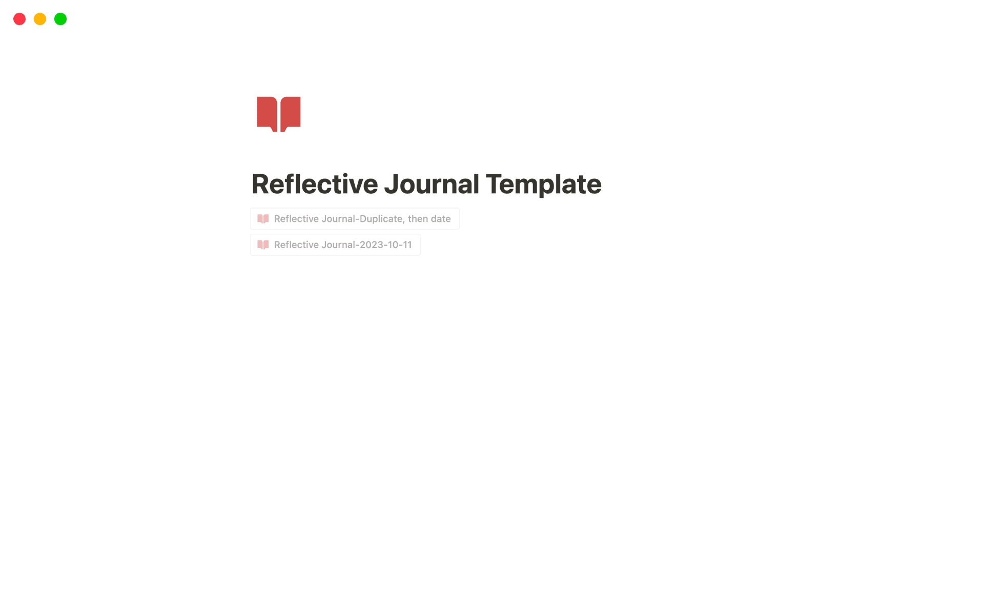 Reflective Journal Template Template | Notion Marketplace