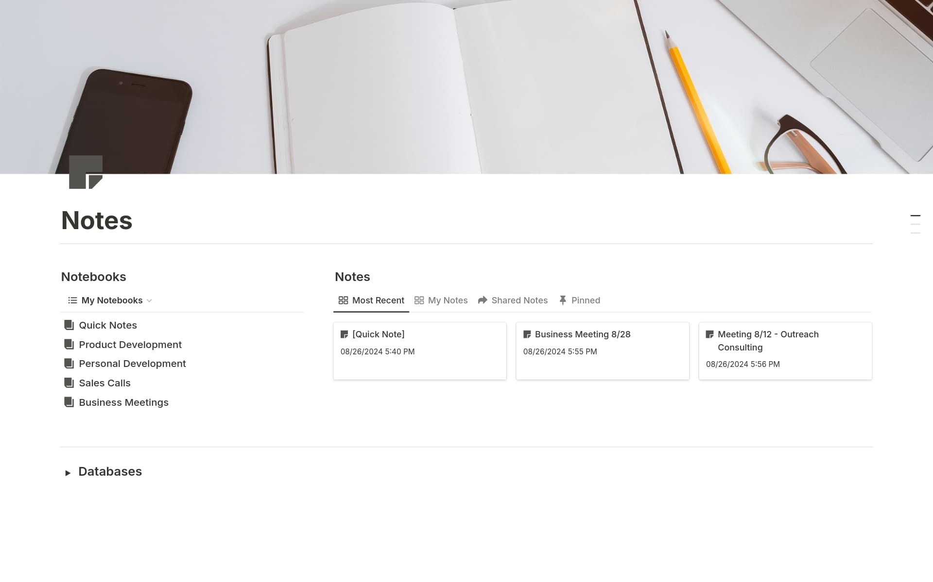 Create Notes Panel Notes Dashboard Template | Notion Marketplace