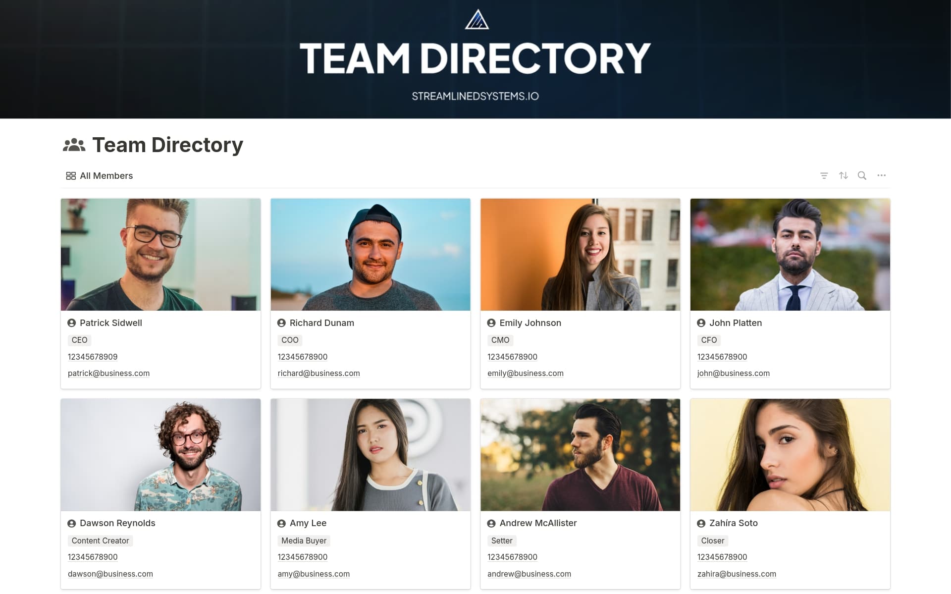 Employee Directory Template by Chape | Notion Marketplace