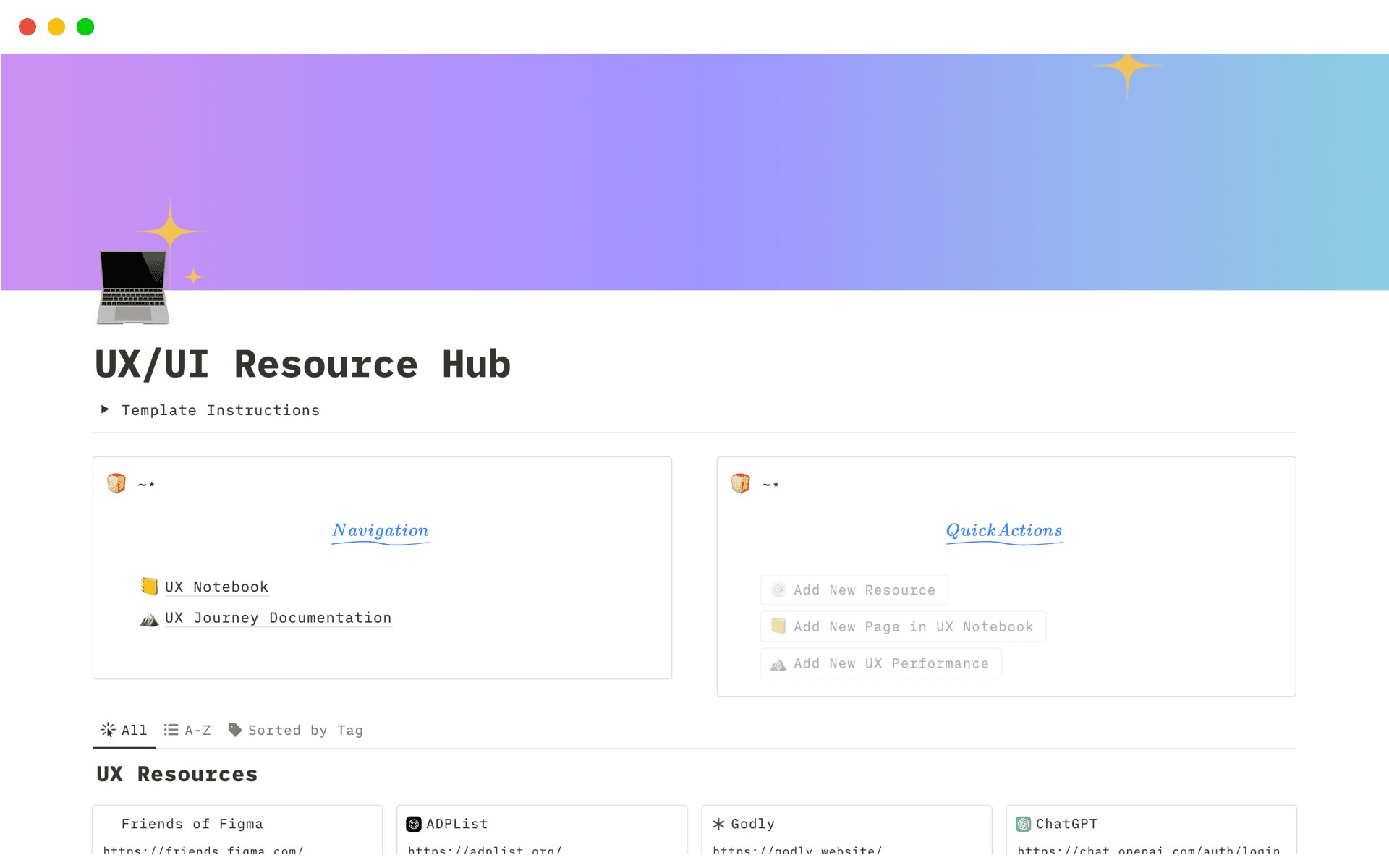UX/UI Resource Hub Template | Notion Marketplace