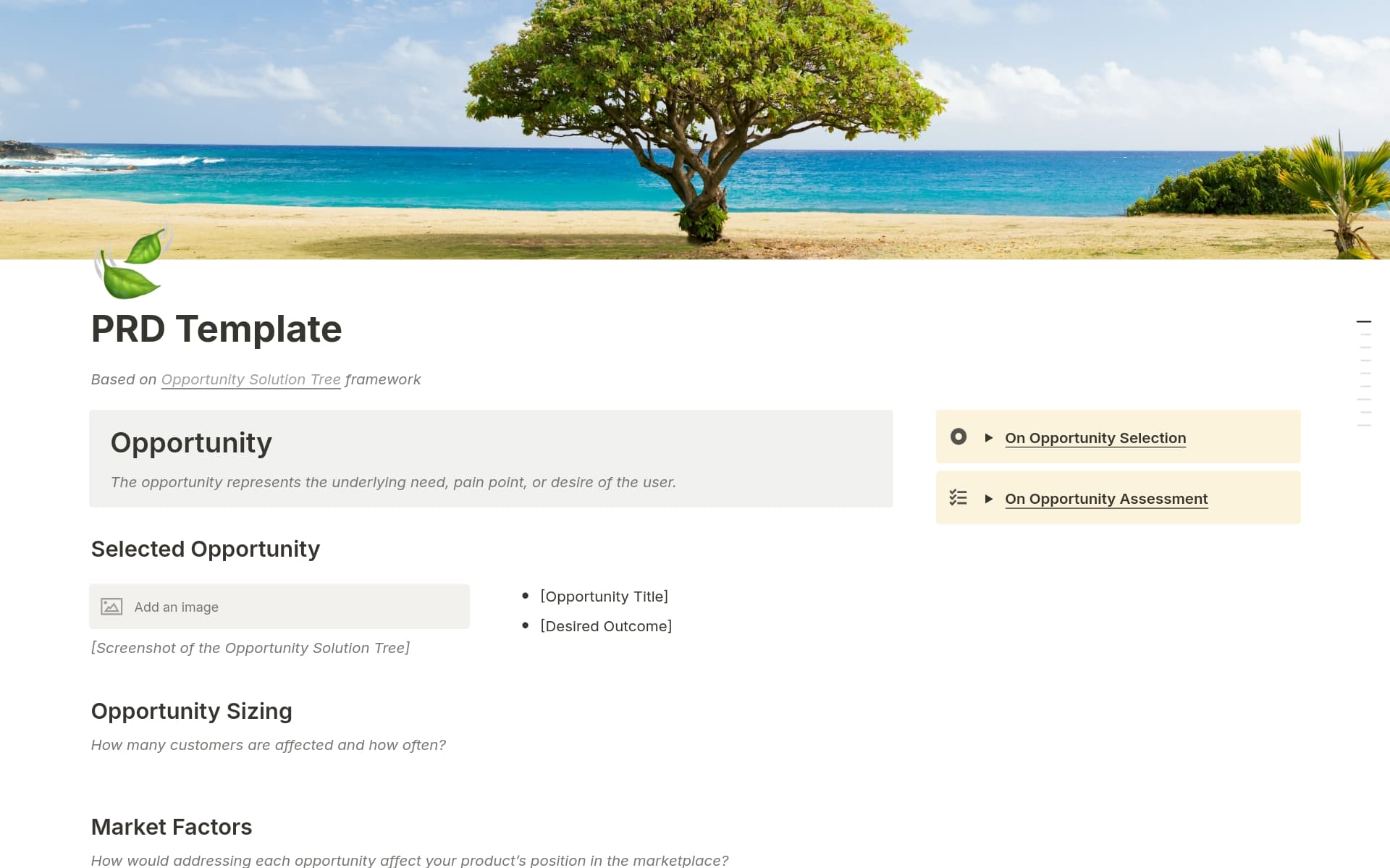 PRD – Opportunity Solution Tree Template by Salman Al-Ghamdi | Notion ...