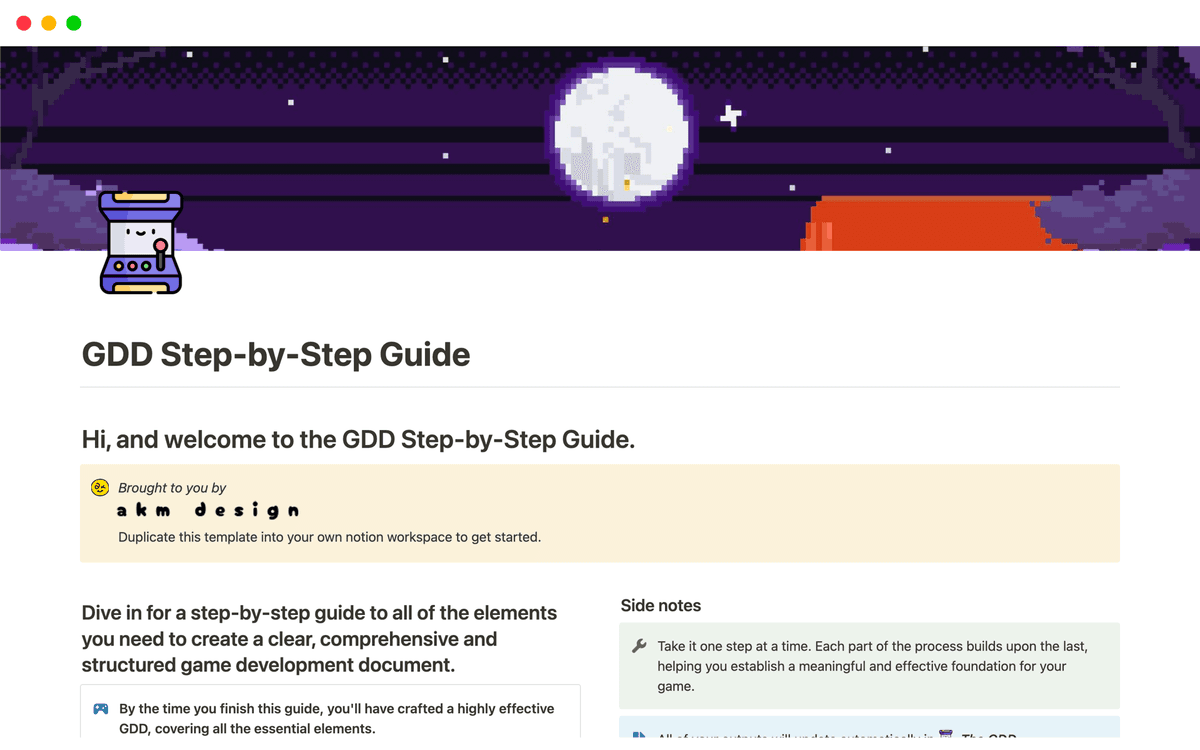 System Step Guide Template GDD Step-by-Step Guide Template by Akm Design | Notion Marketplace