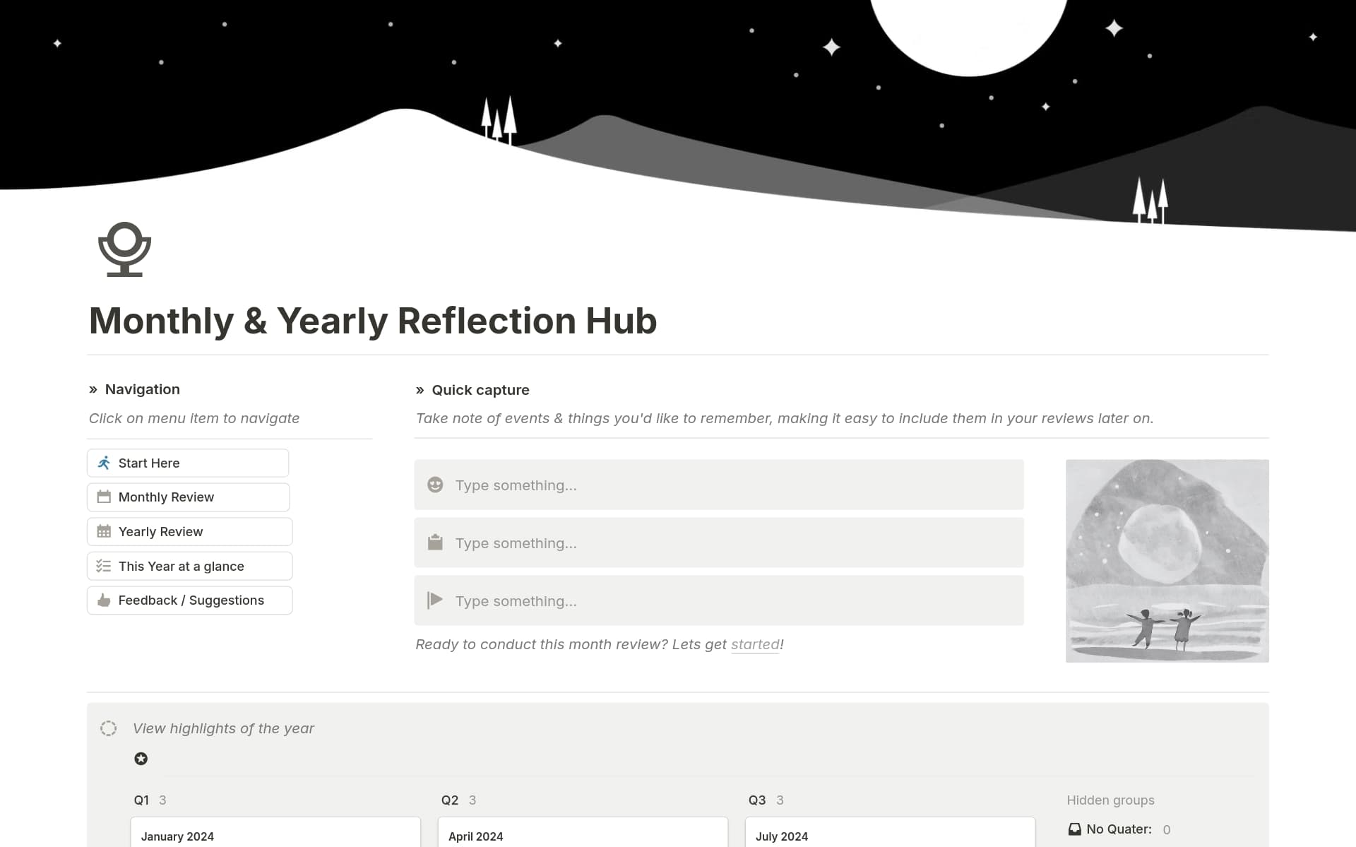 Monthly Yearly Reflection Hub Template Notion Marketplace Monthly Yearly Reflection Hub Template Notion Marketplace