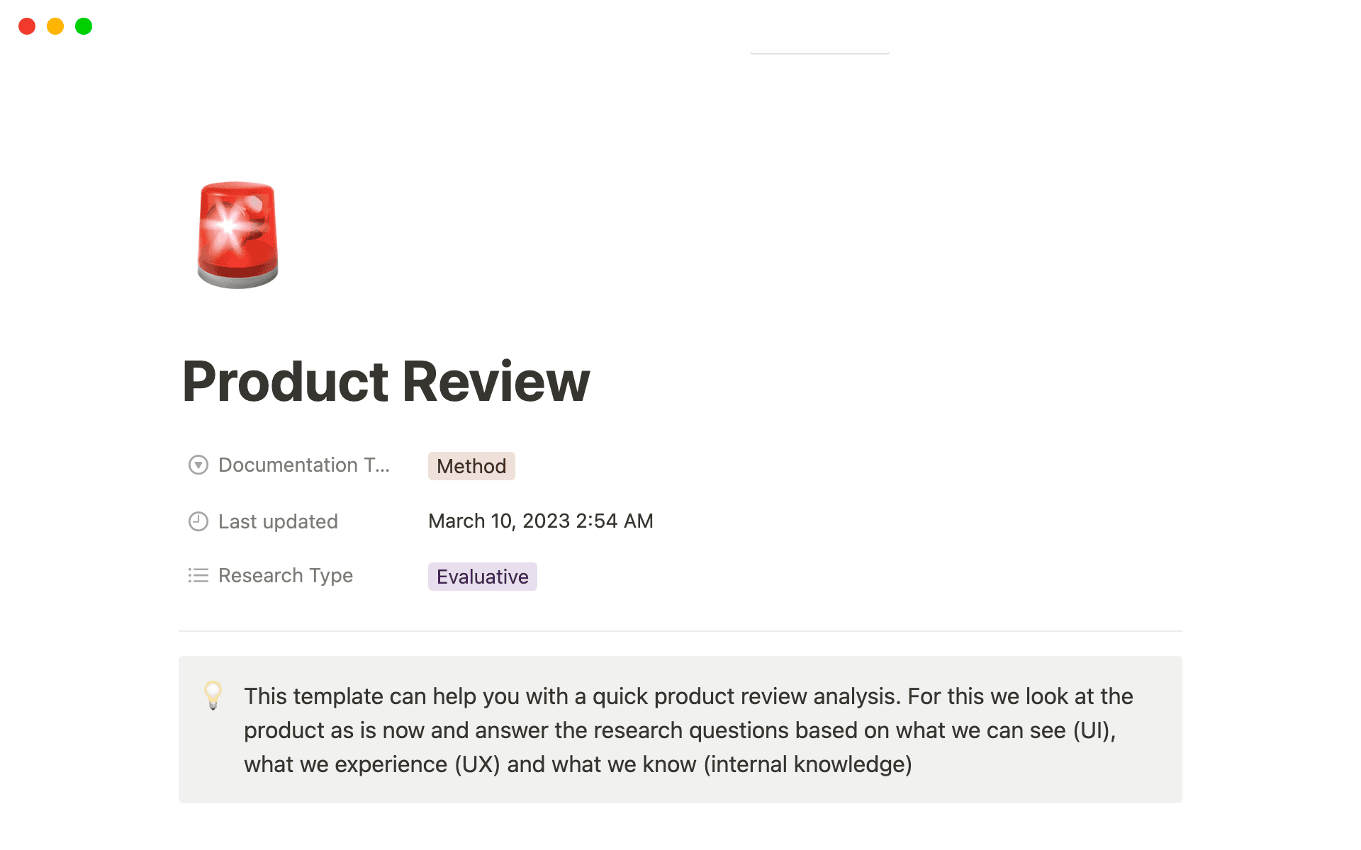 Product Review Template Template | Notion Marketplace