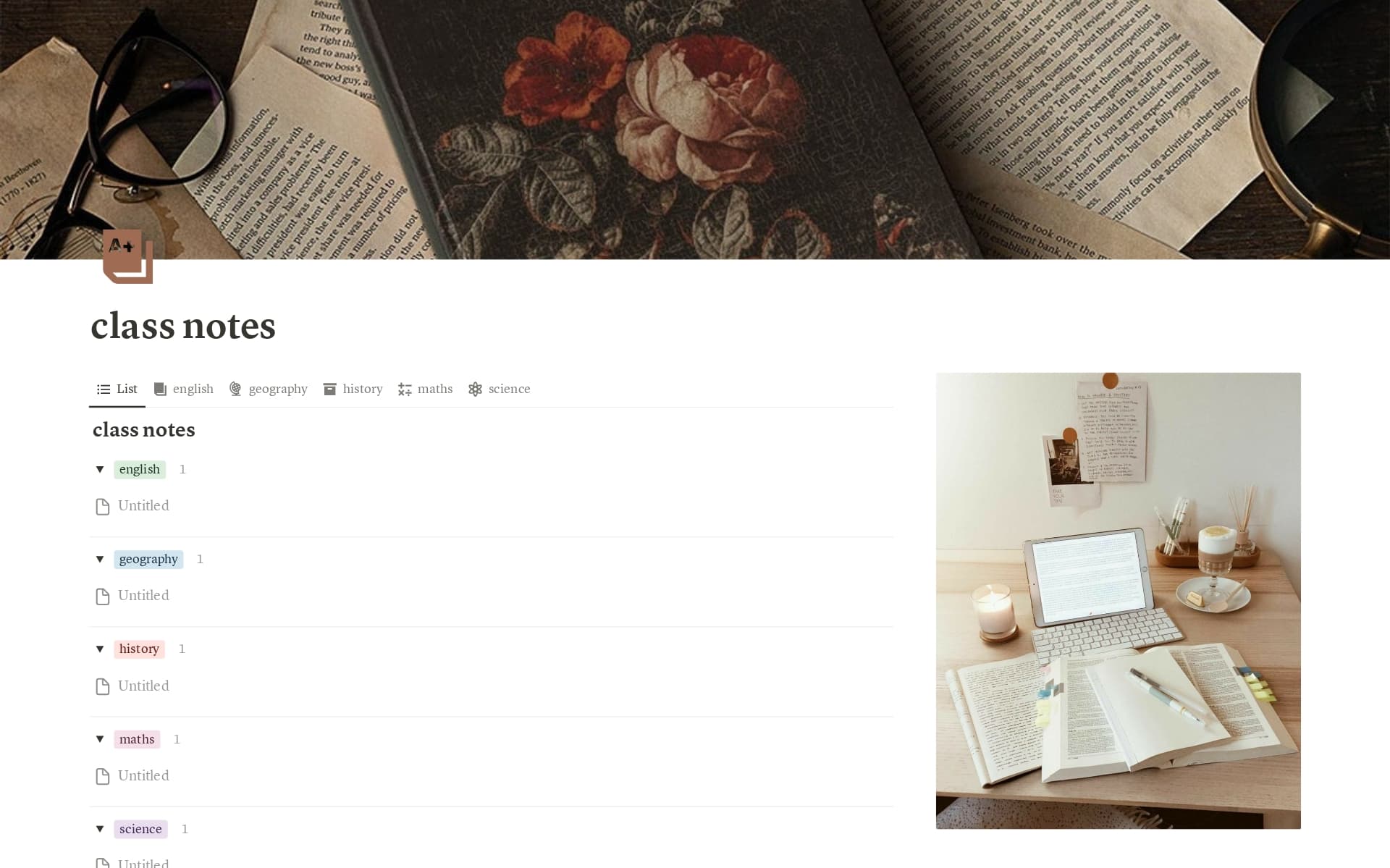 Class Notes Template by Chloe's Templates | Notion Marketplace