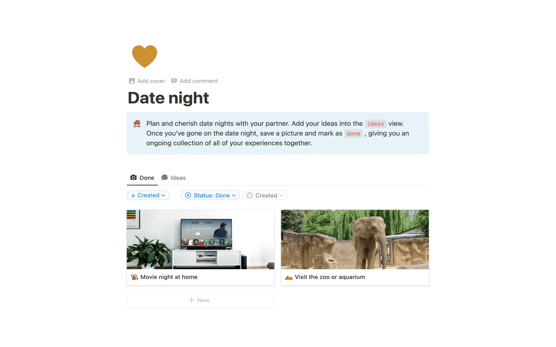 Date night Template | Notion Marketplace