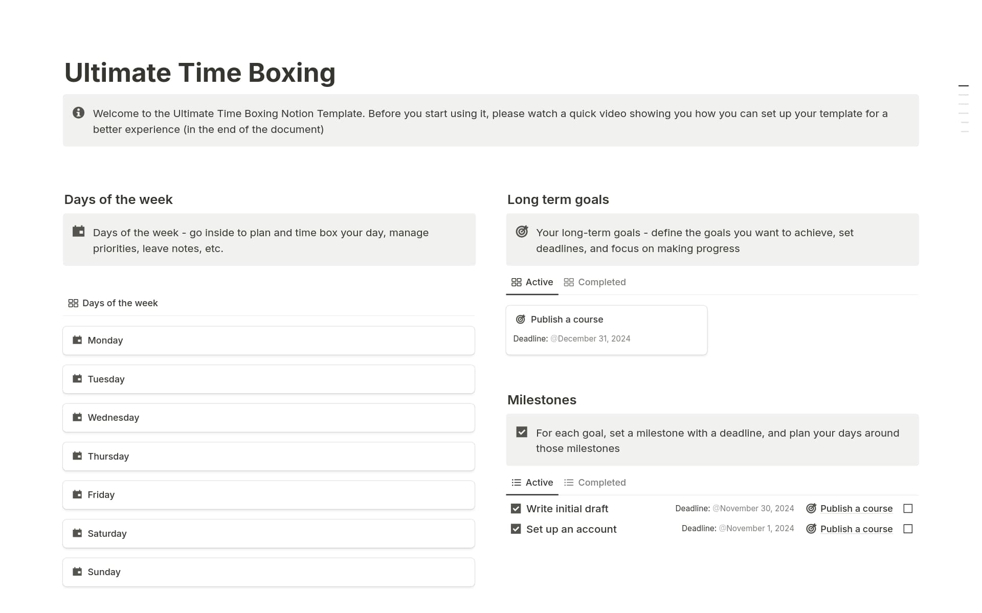 Ultimate Time Boxing Template | Notion Marketplace