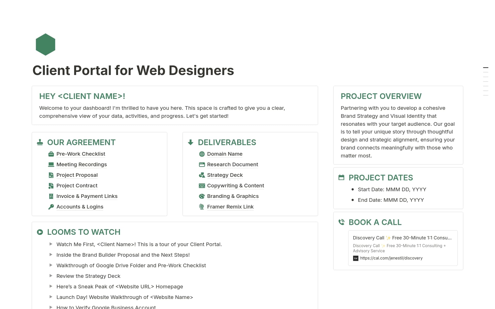 Client Portal for Web Designers Template | Notion Marketplace