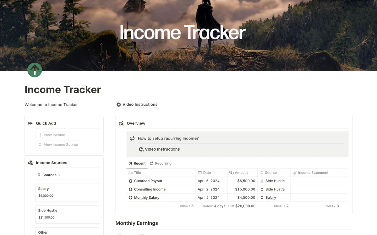 Expense/Income tracker Template | Notion Marketplace