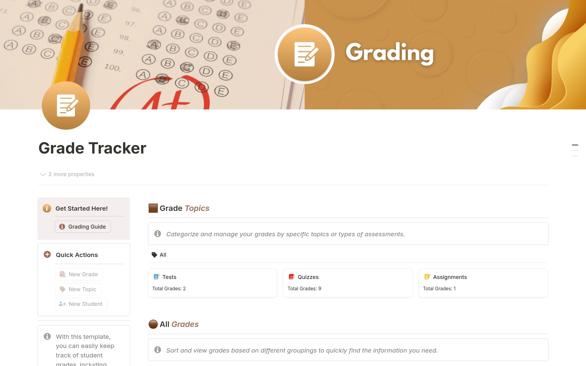 Grades Tracker for Teachers Template Notion Marketplace