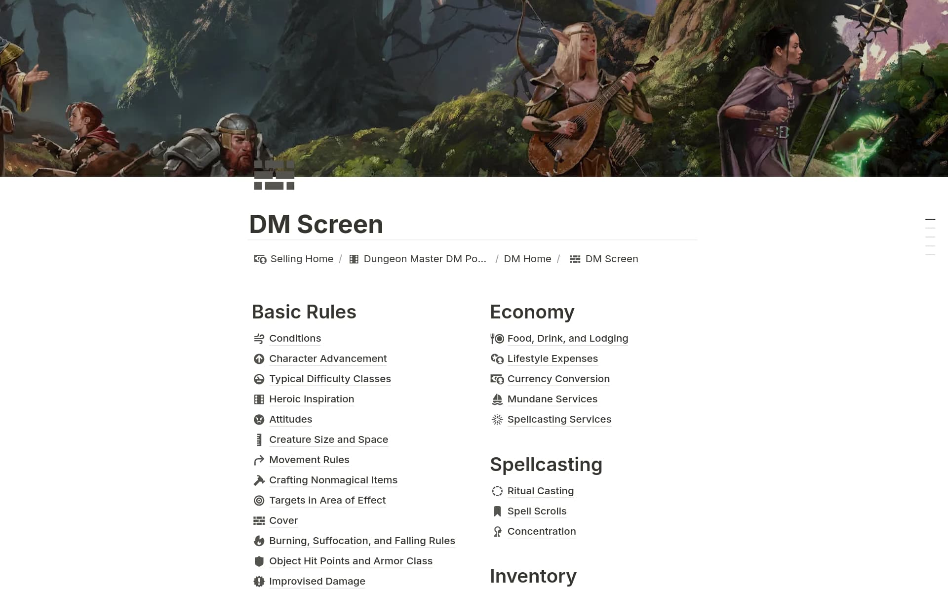 Dungeons and Dragons DM Portal Template Notion Marketplace