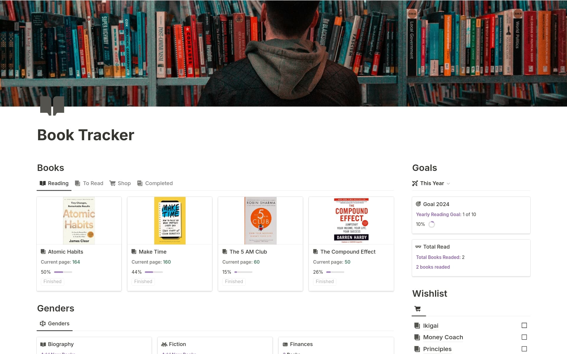 Book Tracker Template by Yael M | Notion Marketplace