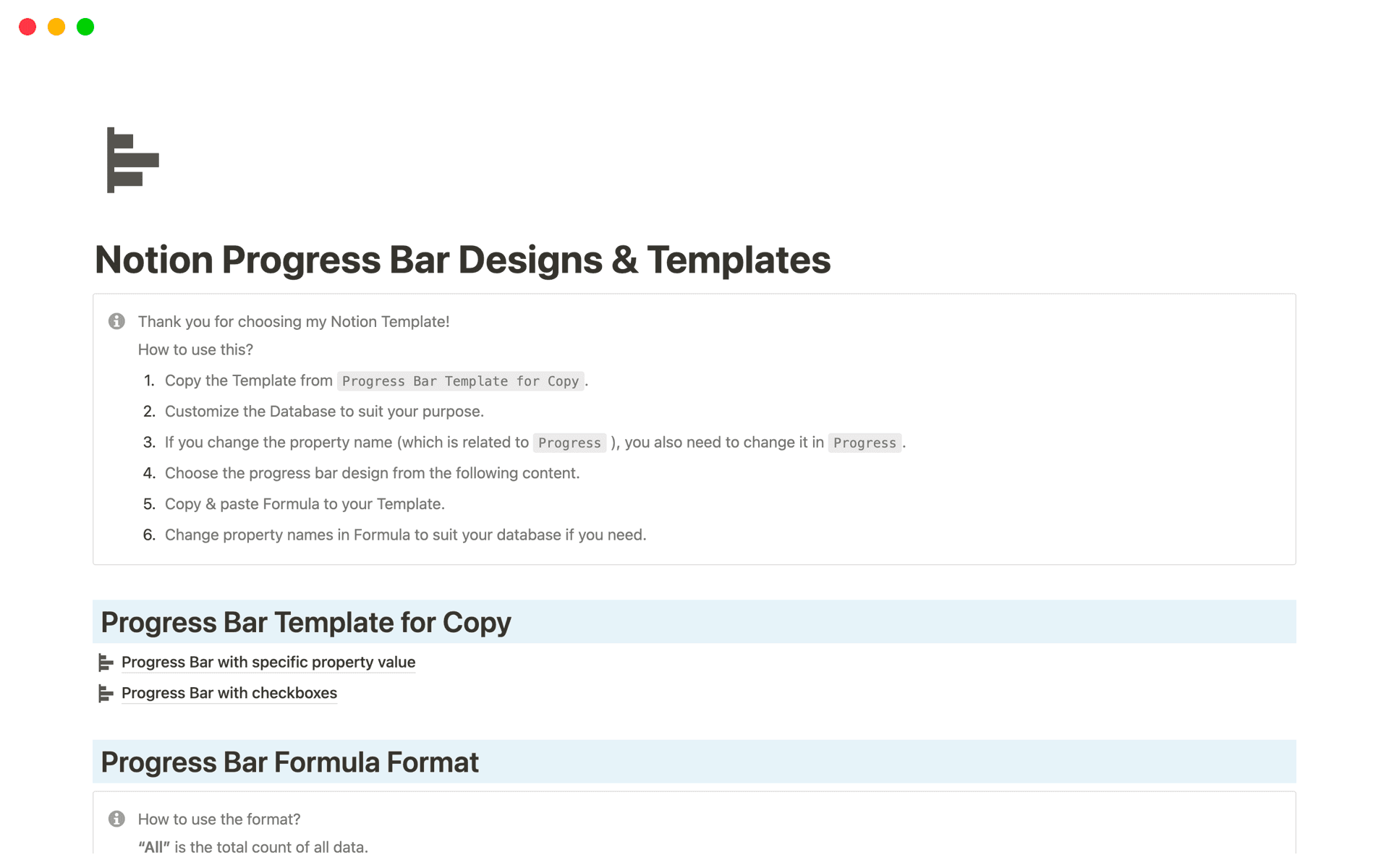Notion Progress Bar Designs & Templates Template | Notion Marketplace
