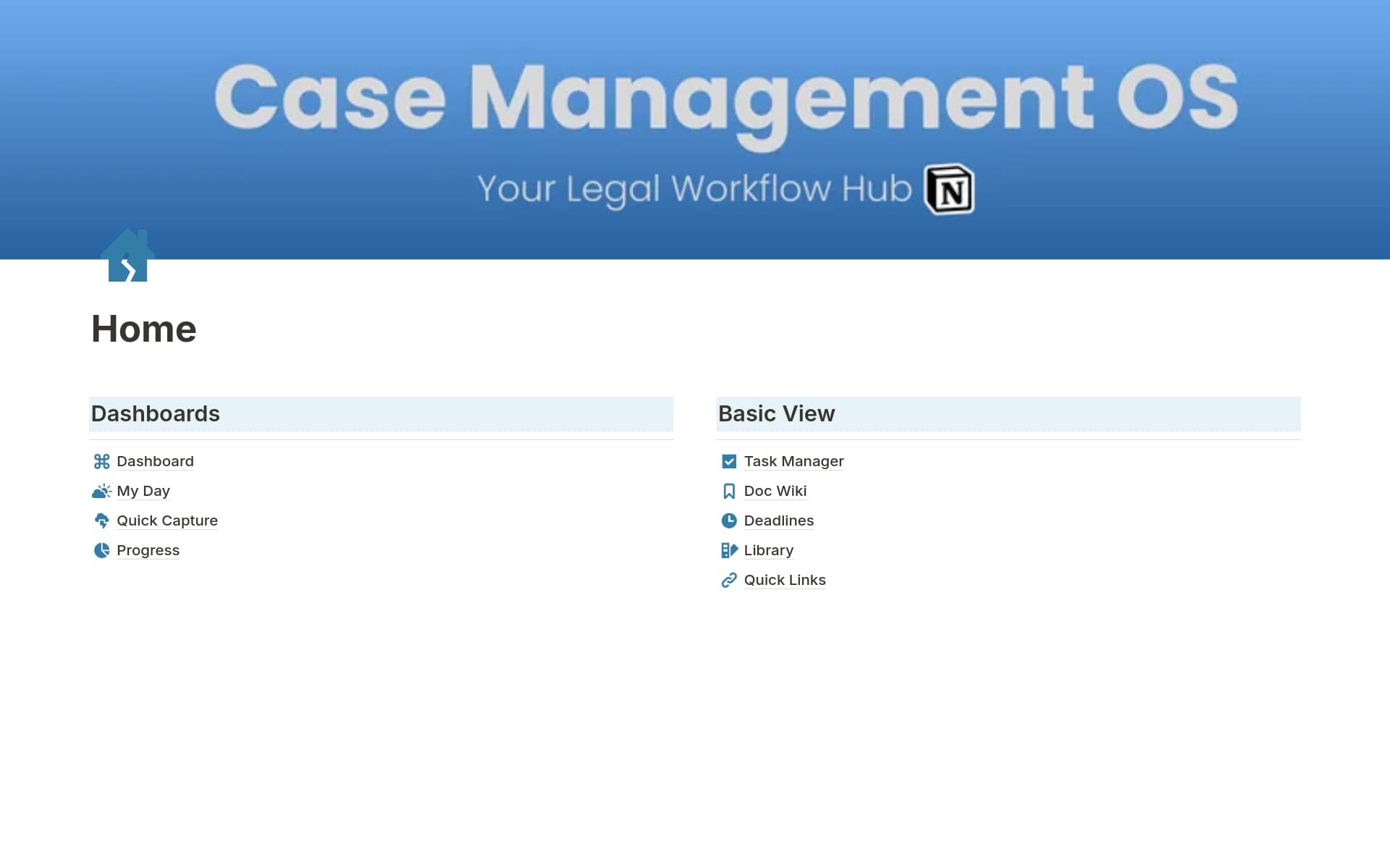Legal Case Management Template by Anaïs Notion Marketplace