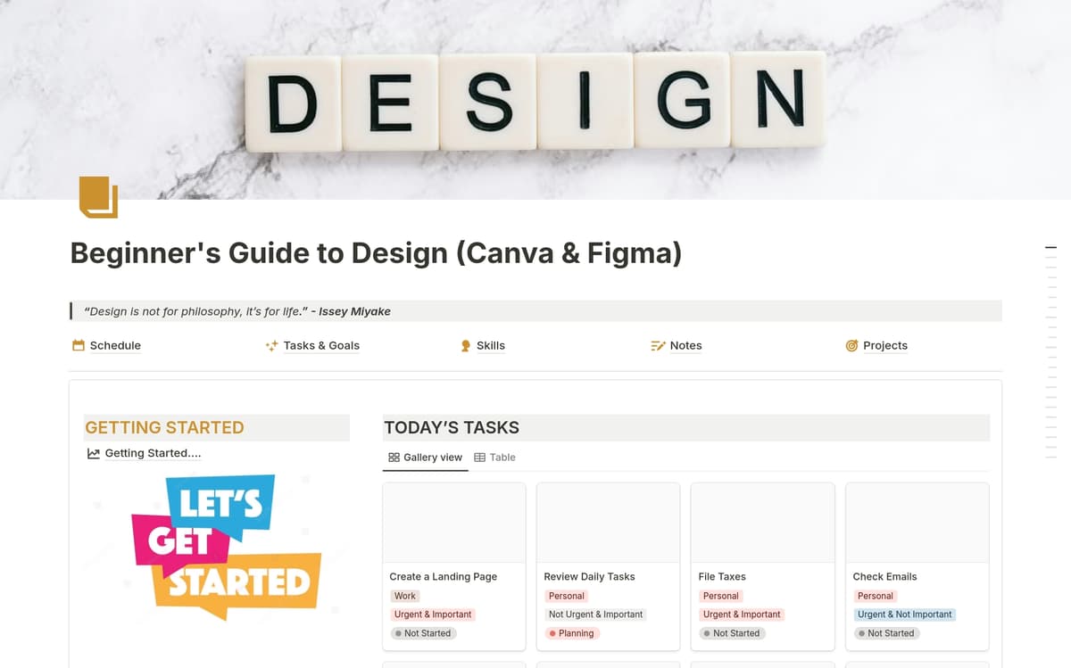 Beginner's Guide to Design (Canva & Figma) Template by Muganza | Notion ...