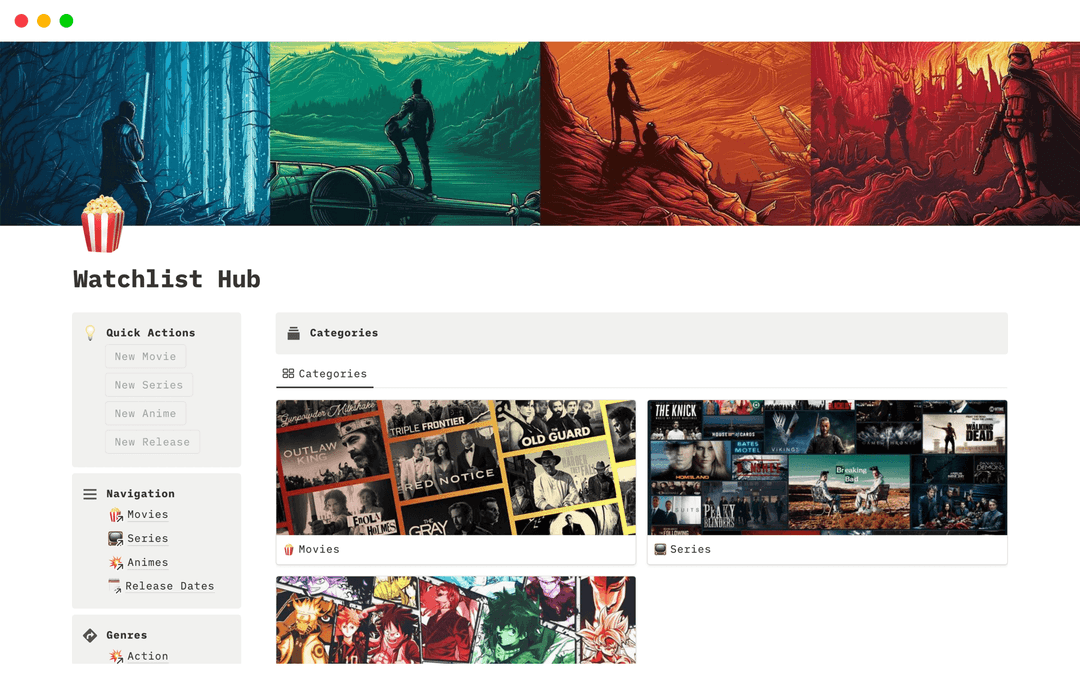 Personal Watchlist Template Notion Marketplace