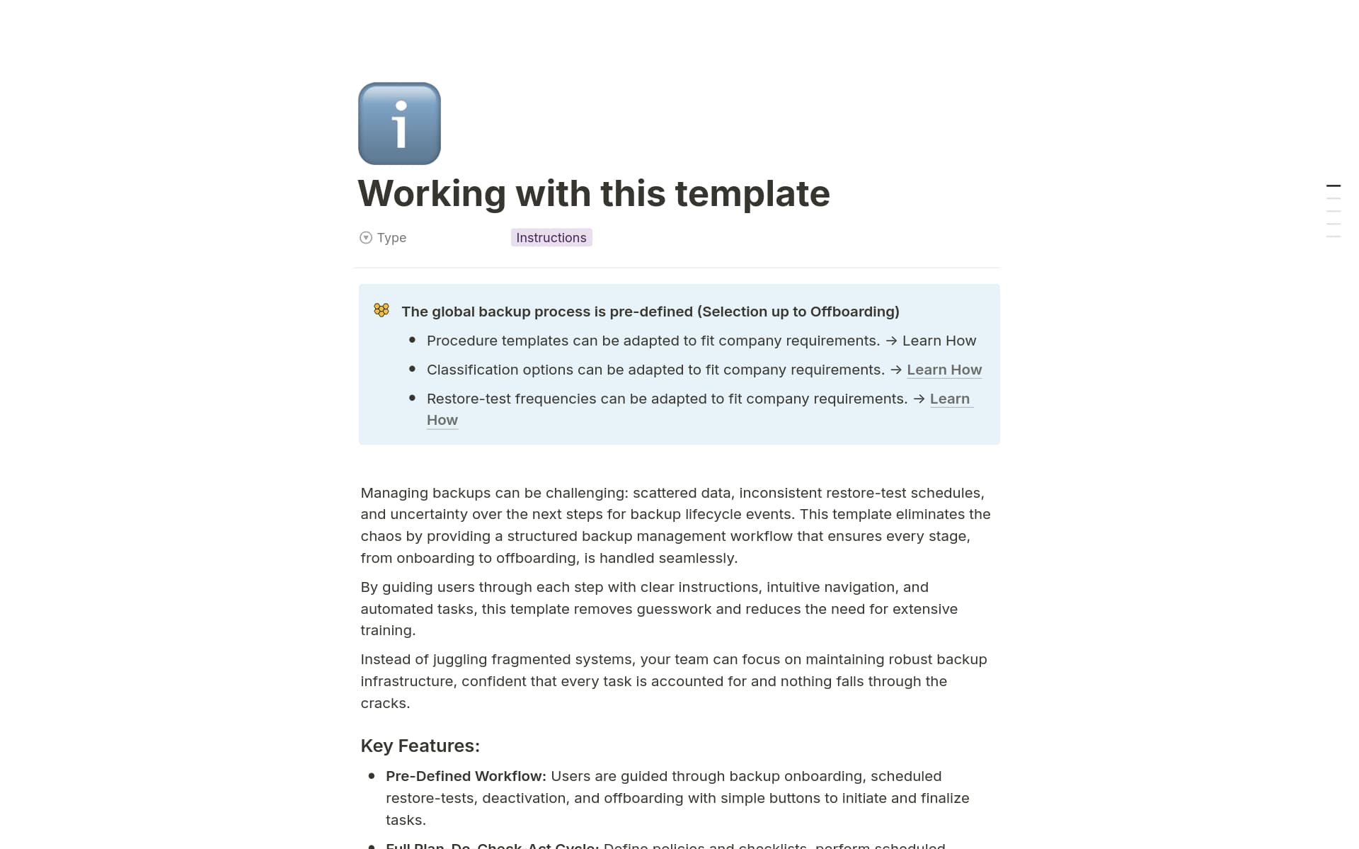 Backup Management Template by BeeStructured | Notion Marketplace