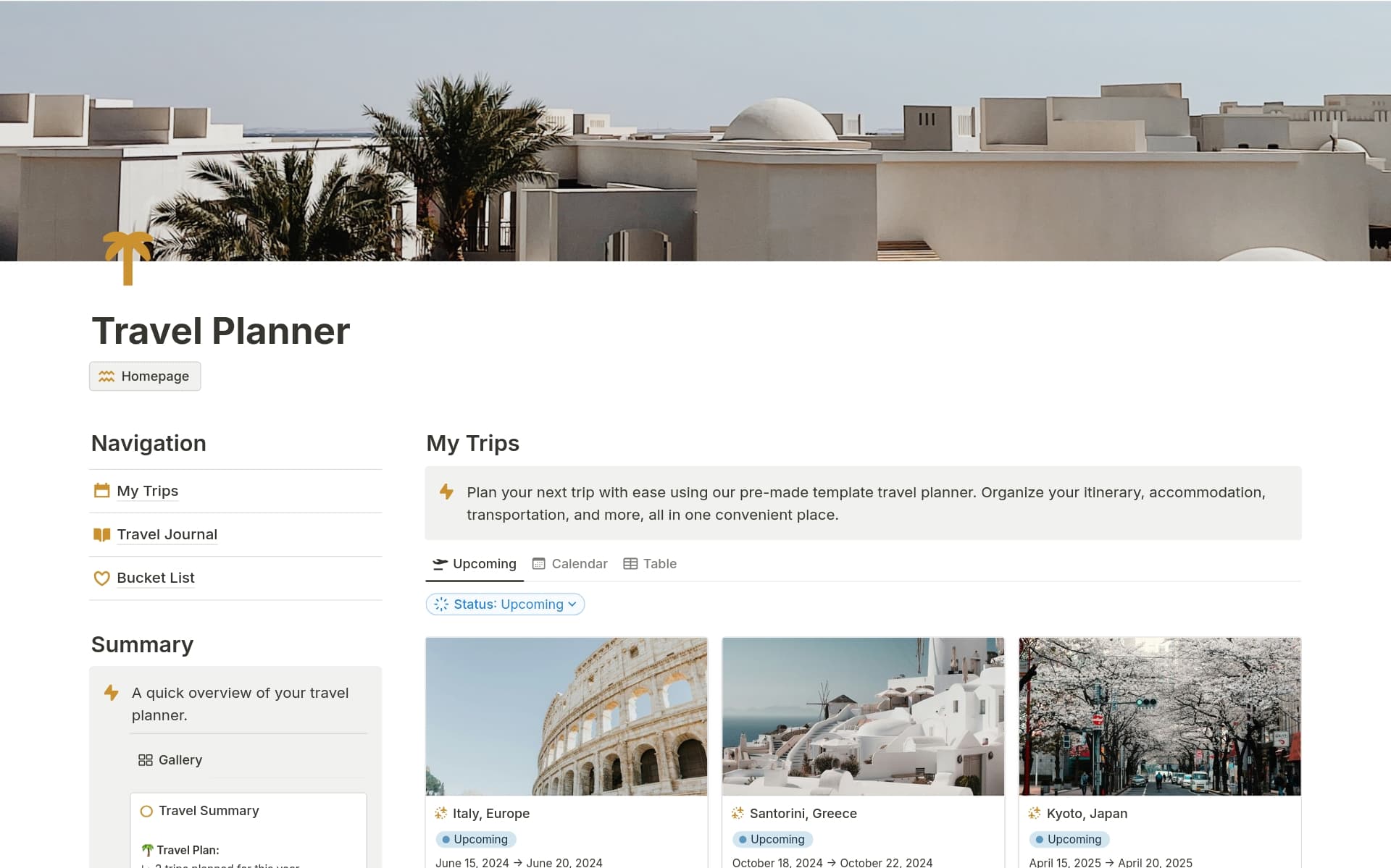 Travel Planner Itinerary Templates Notion Marketplace