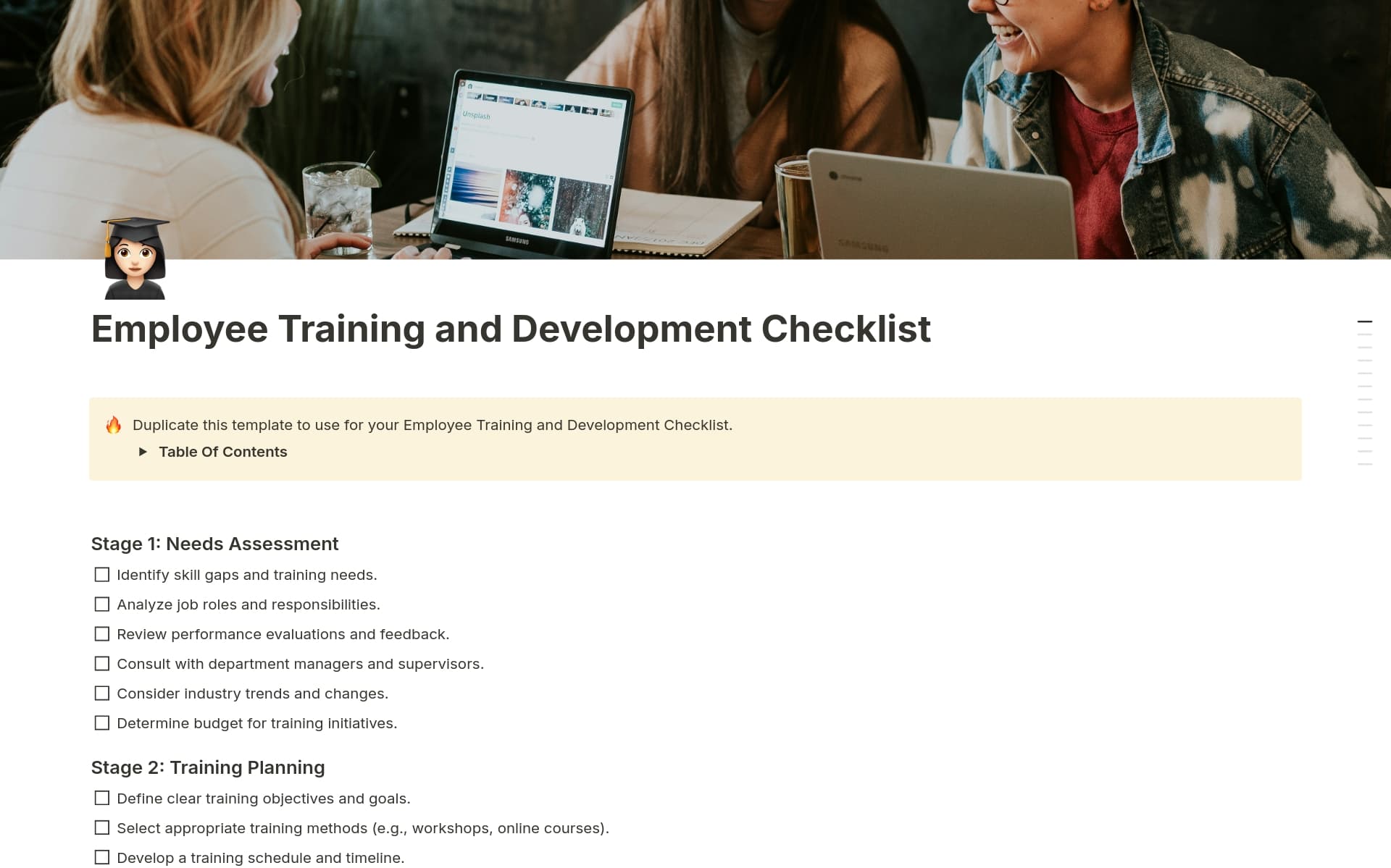 Employee Training and Development Checklist Template by Template Road ...