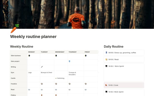 Weekly routine planner 2025 Template | Notion Marketplace