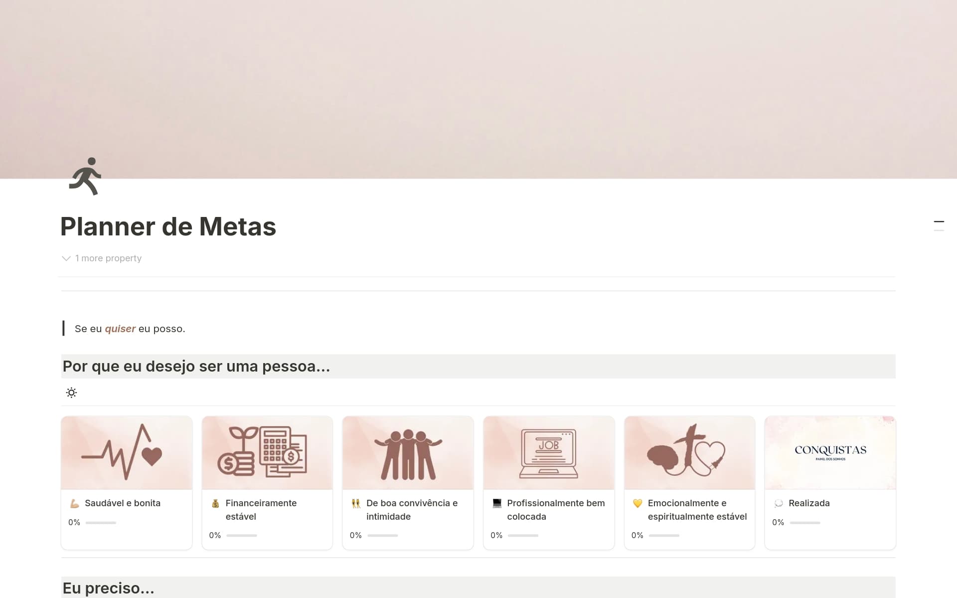 Metas Template Planner de metas Modelo por Milka Pamela | Marketplace do Notion