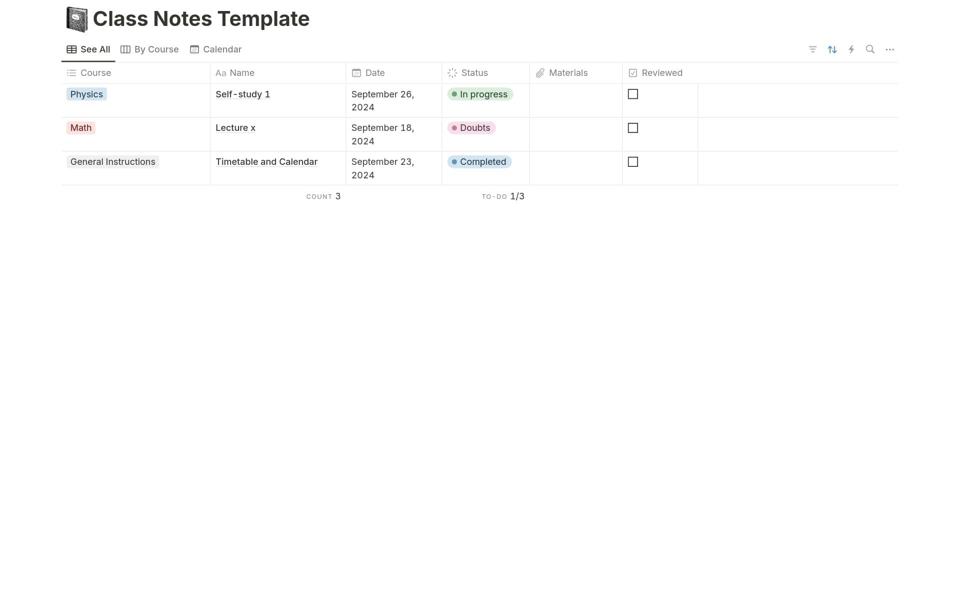 Class Notes Template | Notion Marketplace