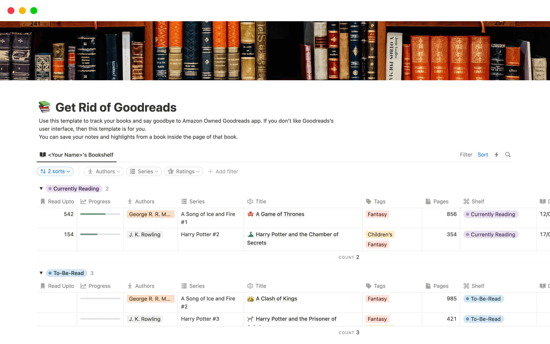 Get Rid of Goodreads and Track your Reading Template by Spicy Poison ...
