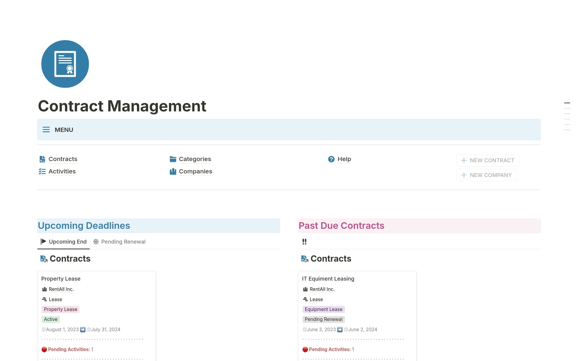 Contracts Tracker Template by Heytahaaa | Notion Marketplace