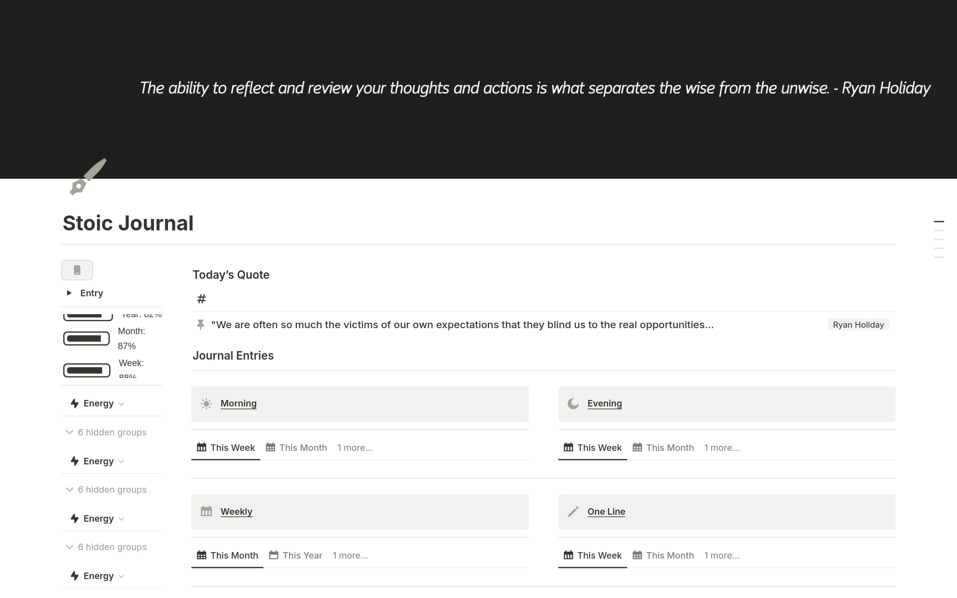 Stoic Journal Template by Alfred Swee, Creator | Optimiser | Notion ...