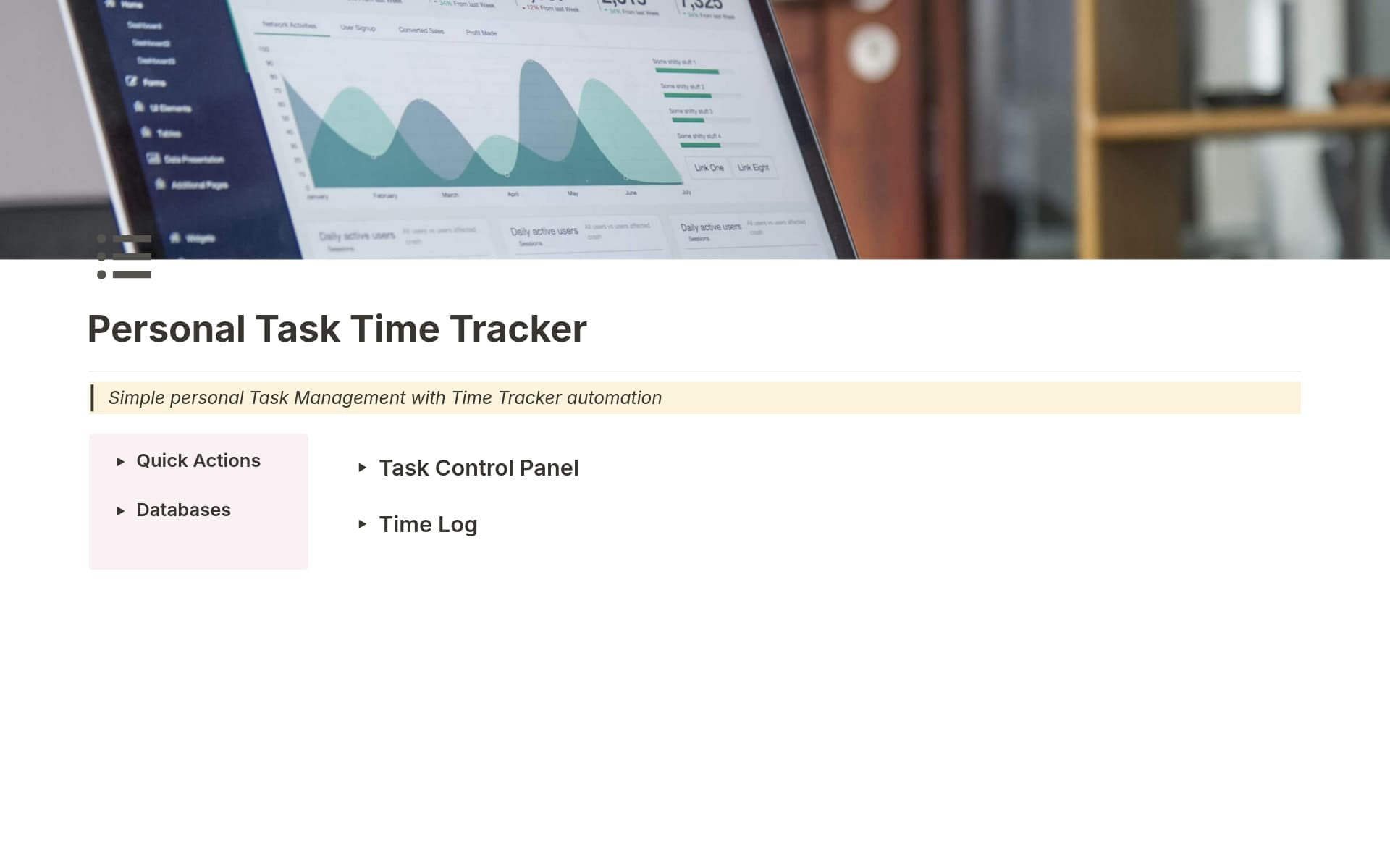 Personal Task Time Tracking Template by Abah Digital | Notion Marketplace