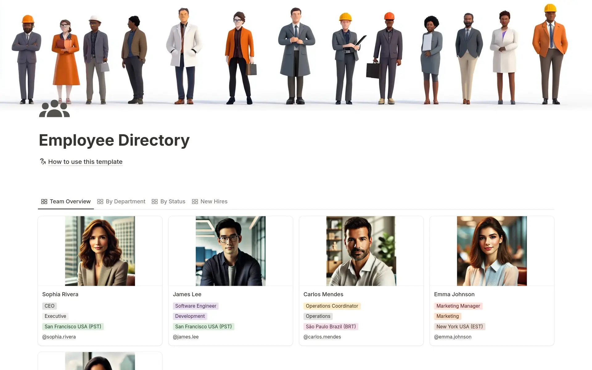 Visual Directory Format Employee Directory Template by Chape | Notion Marketplace