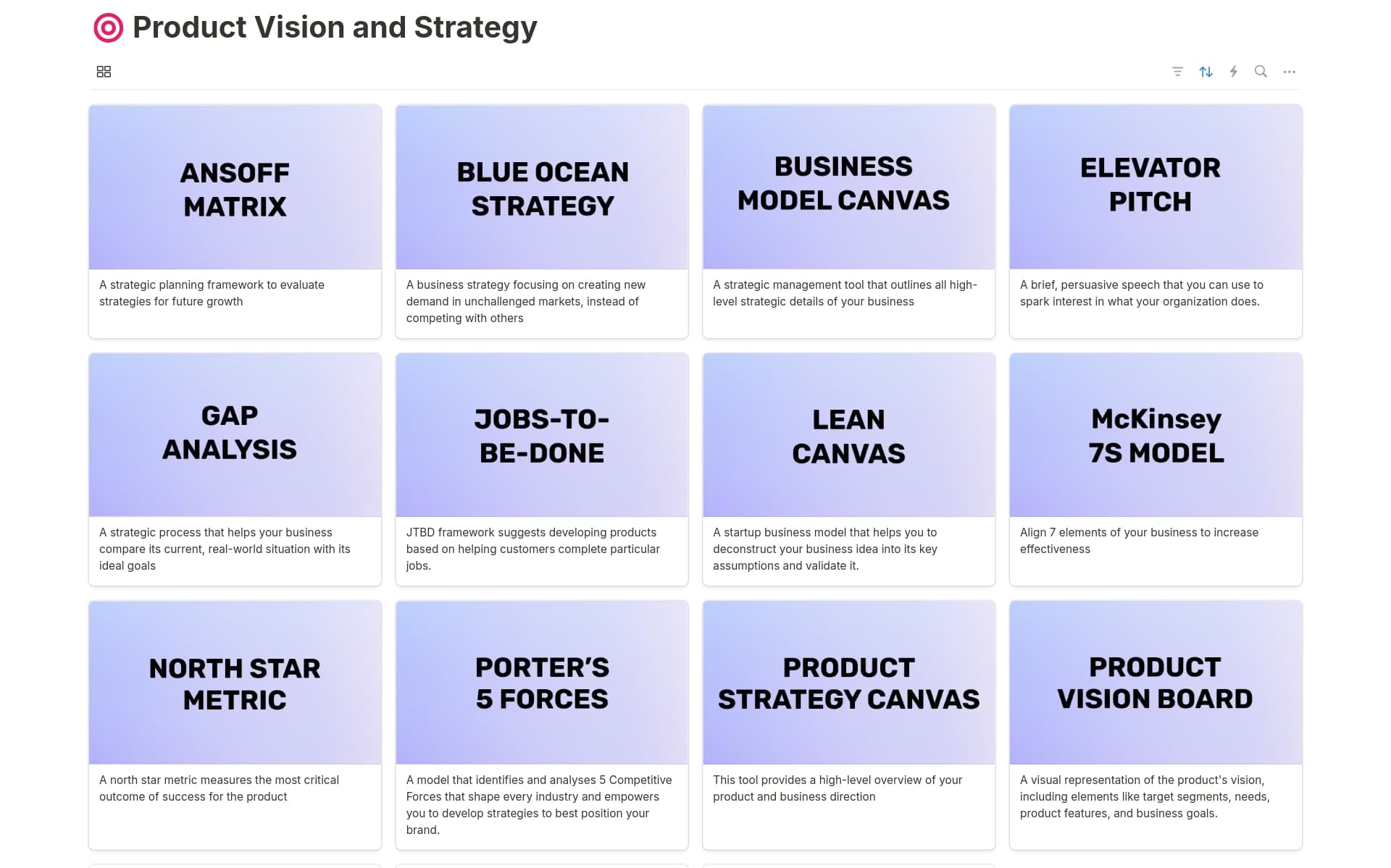 Product Vision and Strategy Template | Notion Marketplace