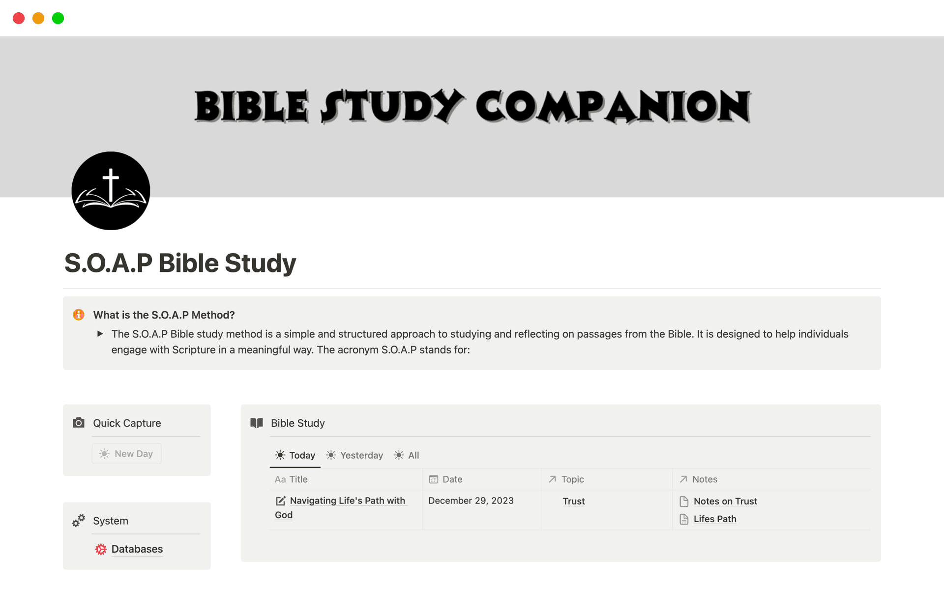 Bible Study Companion Template Notion Marketplace