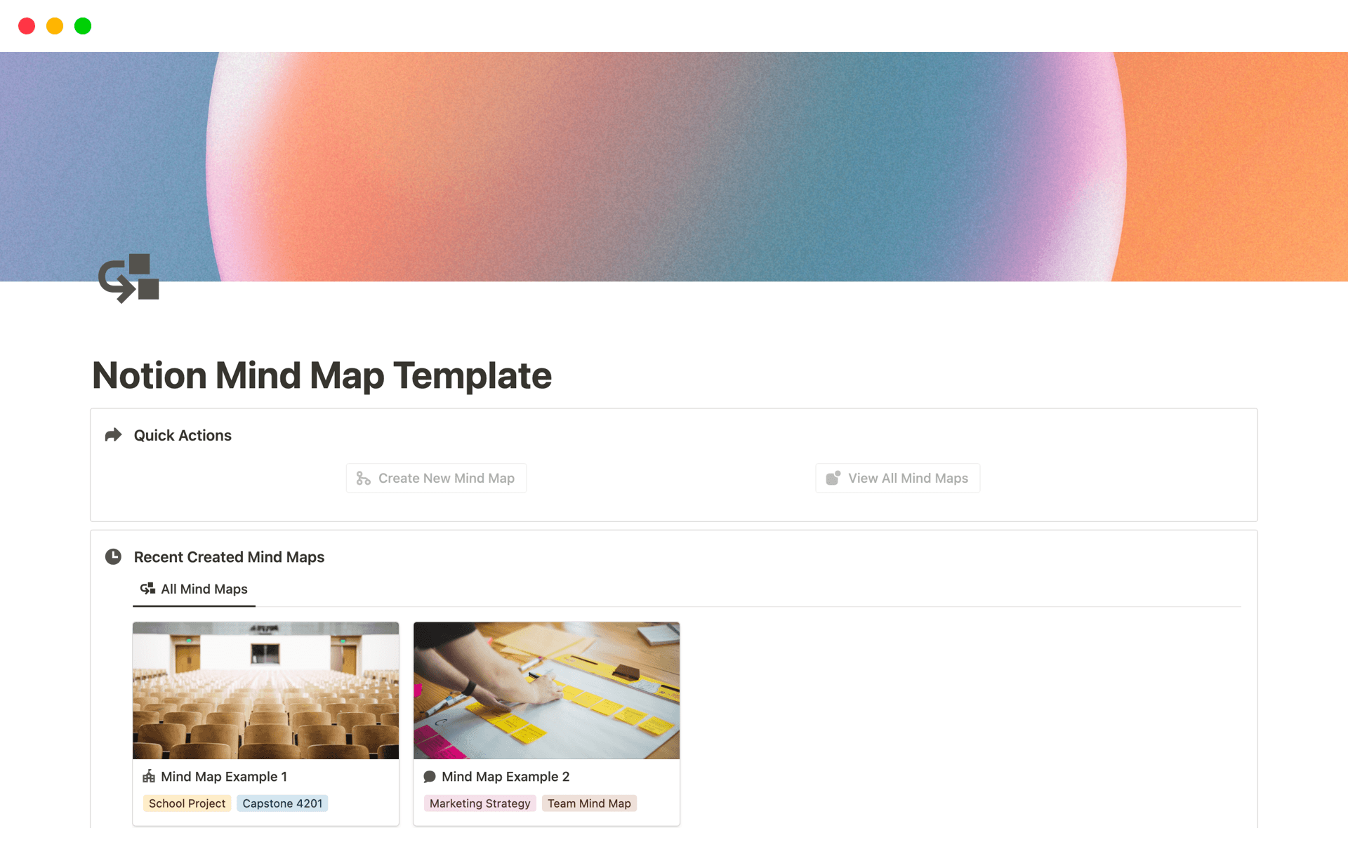 Mind Map Template by Matt Shelton Notion Marketplace