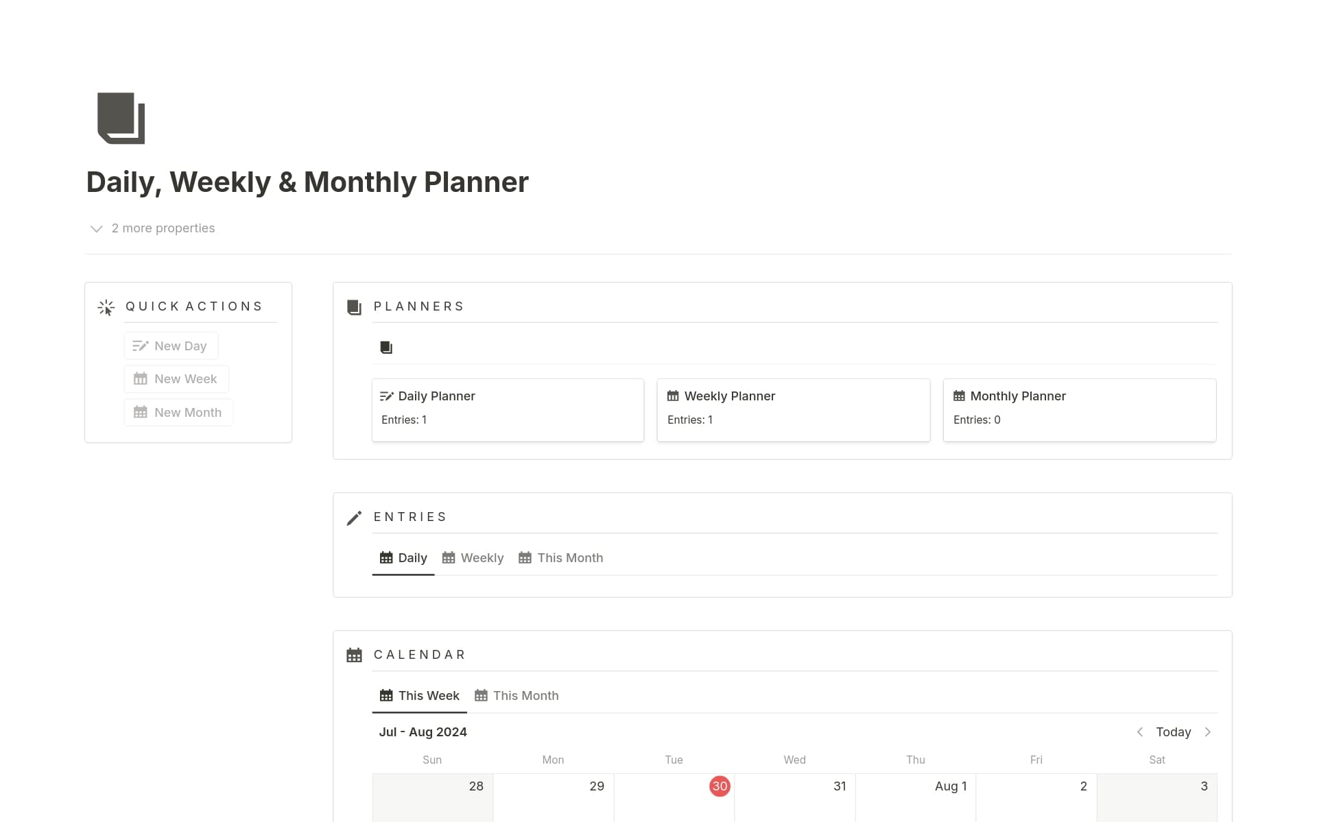Daily, Weekly & Monthly Planner Template by Stefan Kc | Notion Marketplace