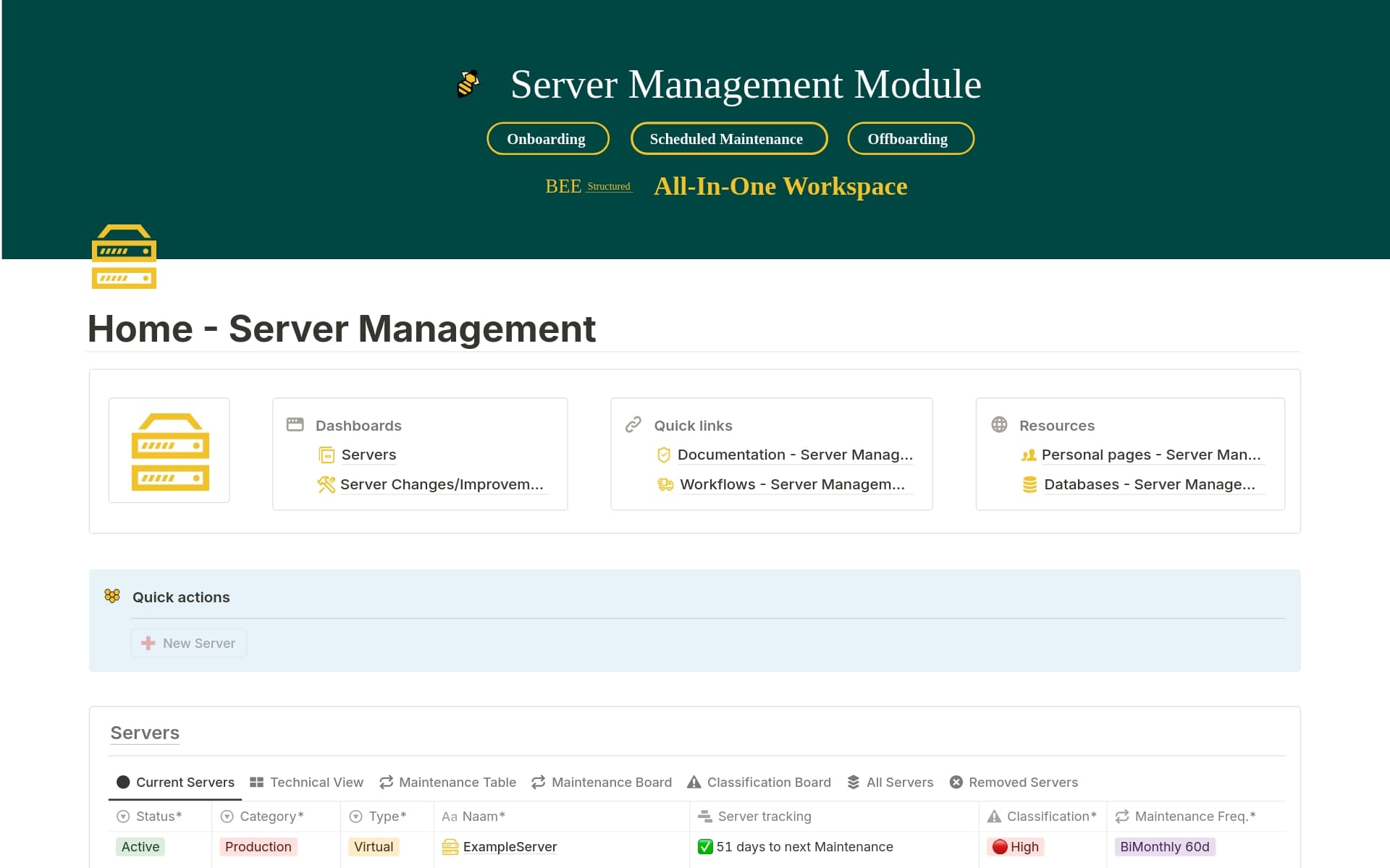 Server Management | All-in-1 Business Workspace Template by ...