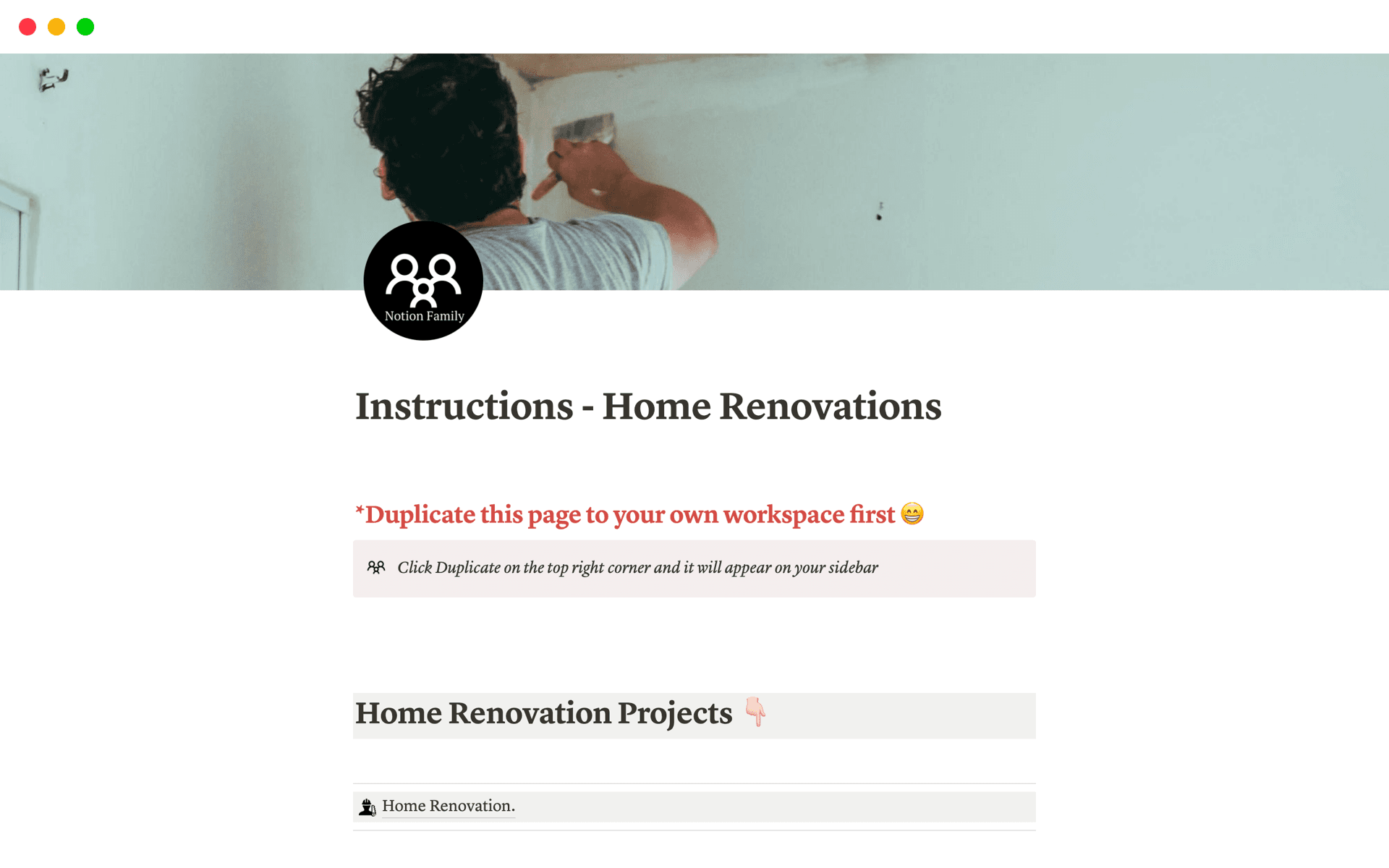 Home Renovations Template | Notion Marketplace