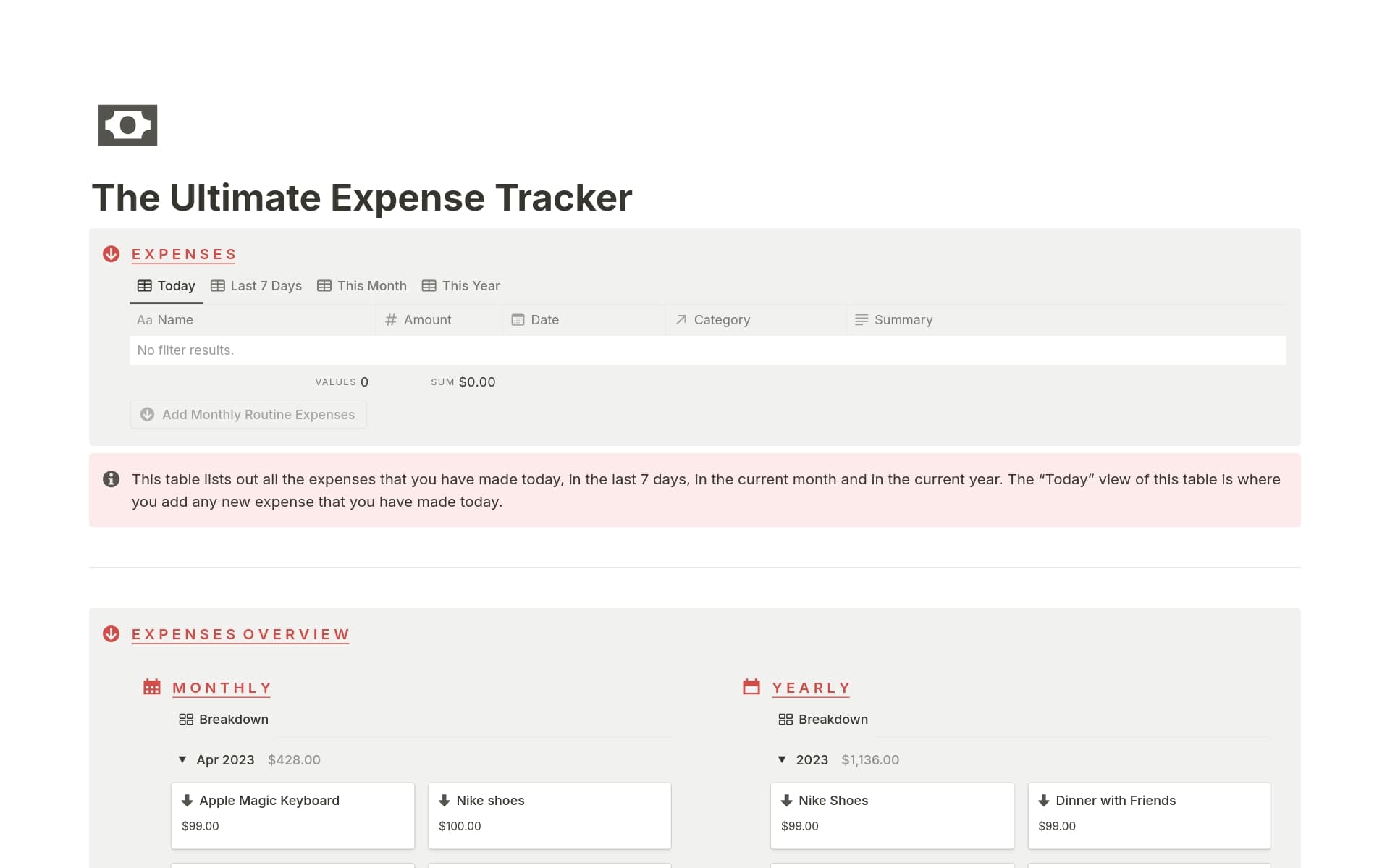 Top 10 Free Expense Tracking Templates Notion Template Marketplace